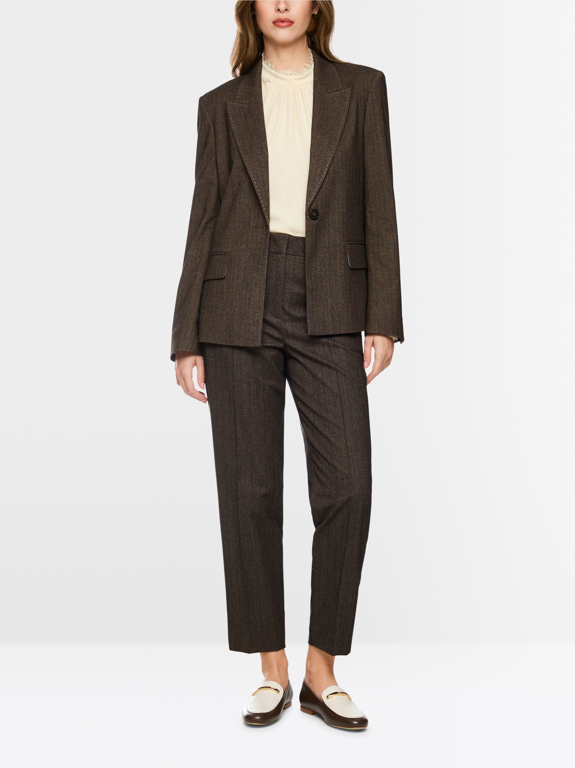 Blazer with herringbone pattern