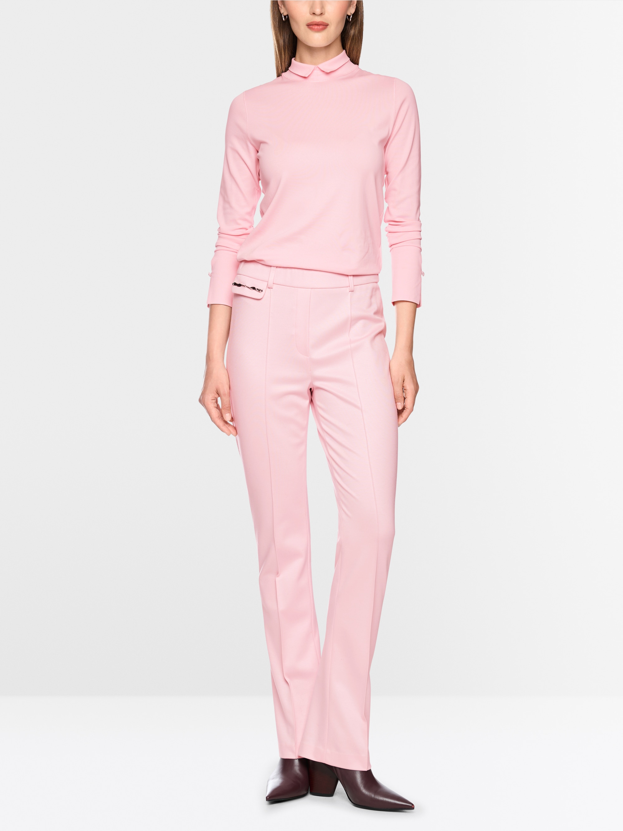 Basic shirt with stand-up collar