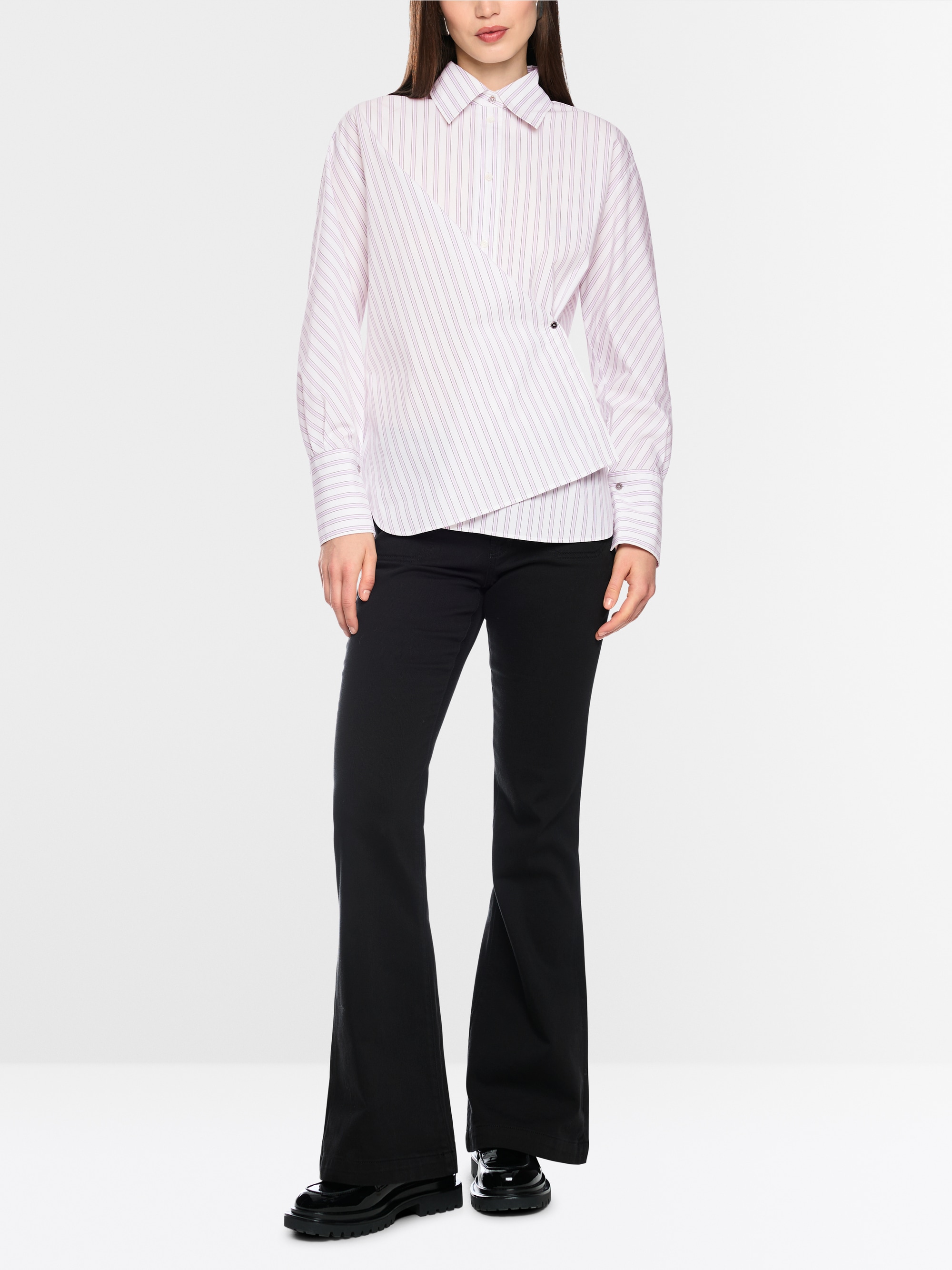 Wrap blouse in a modern layered look