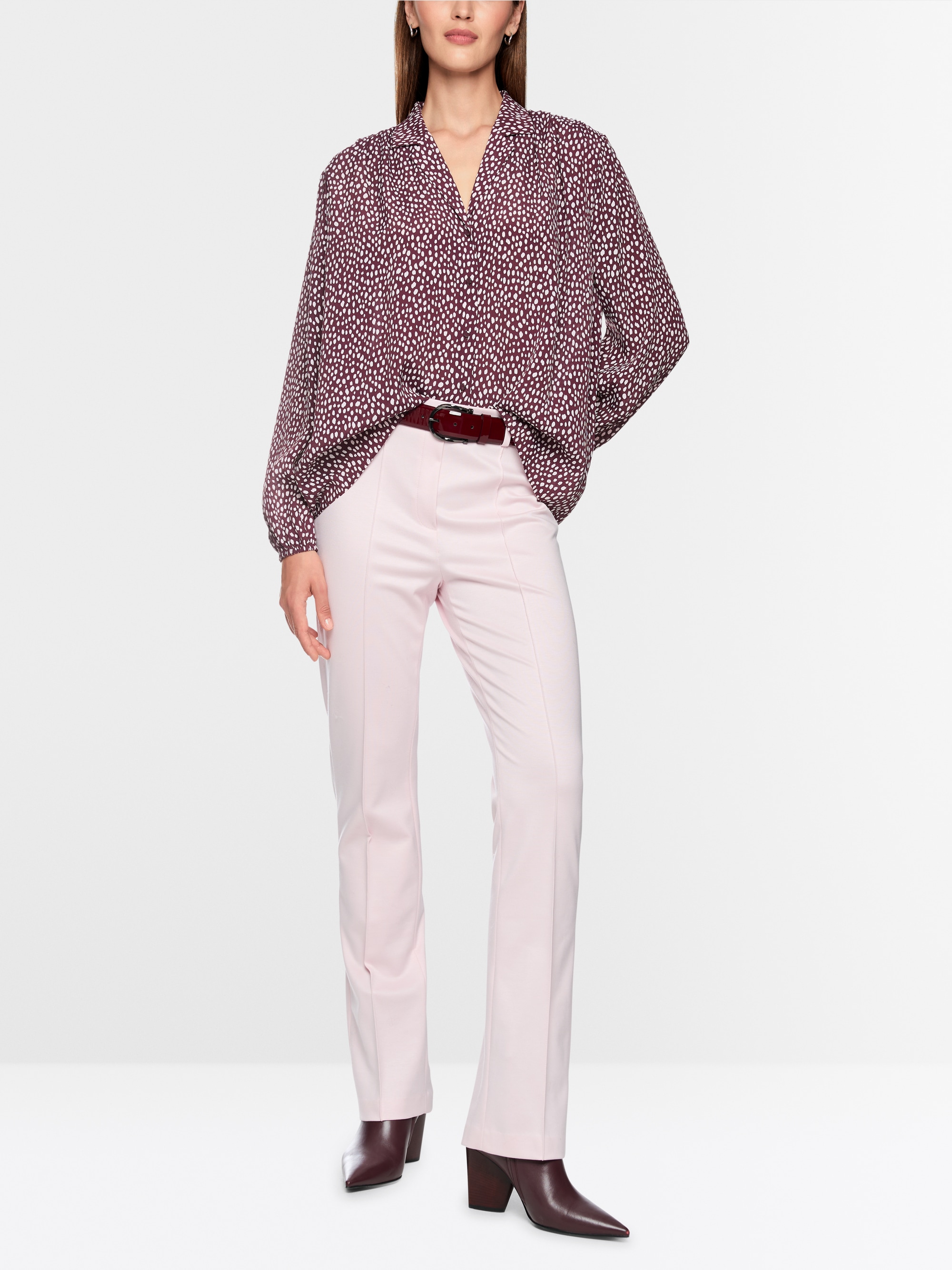 Blouse with polka dot print
