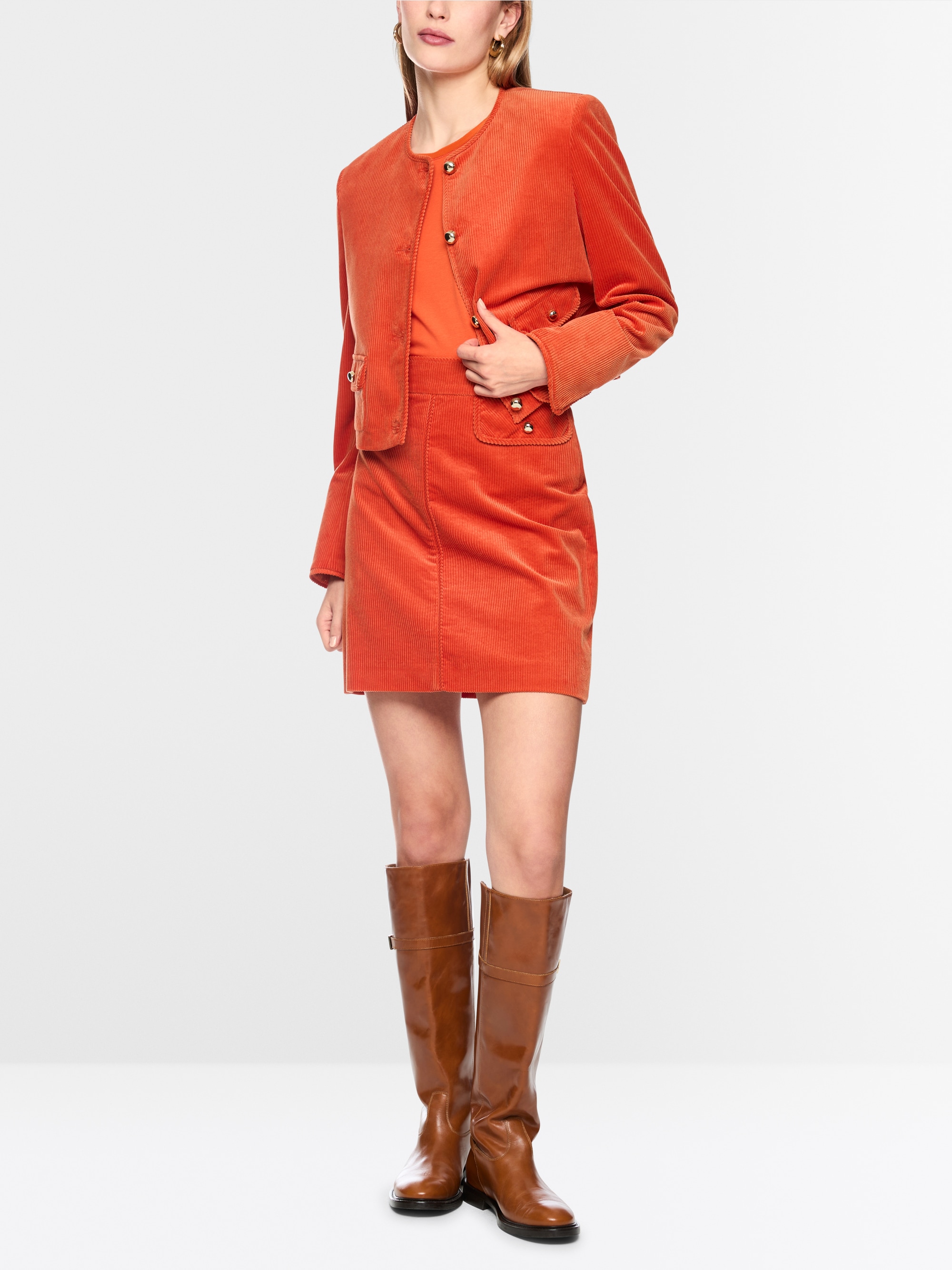 Cotton corduroy mini skirt