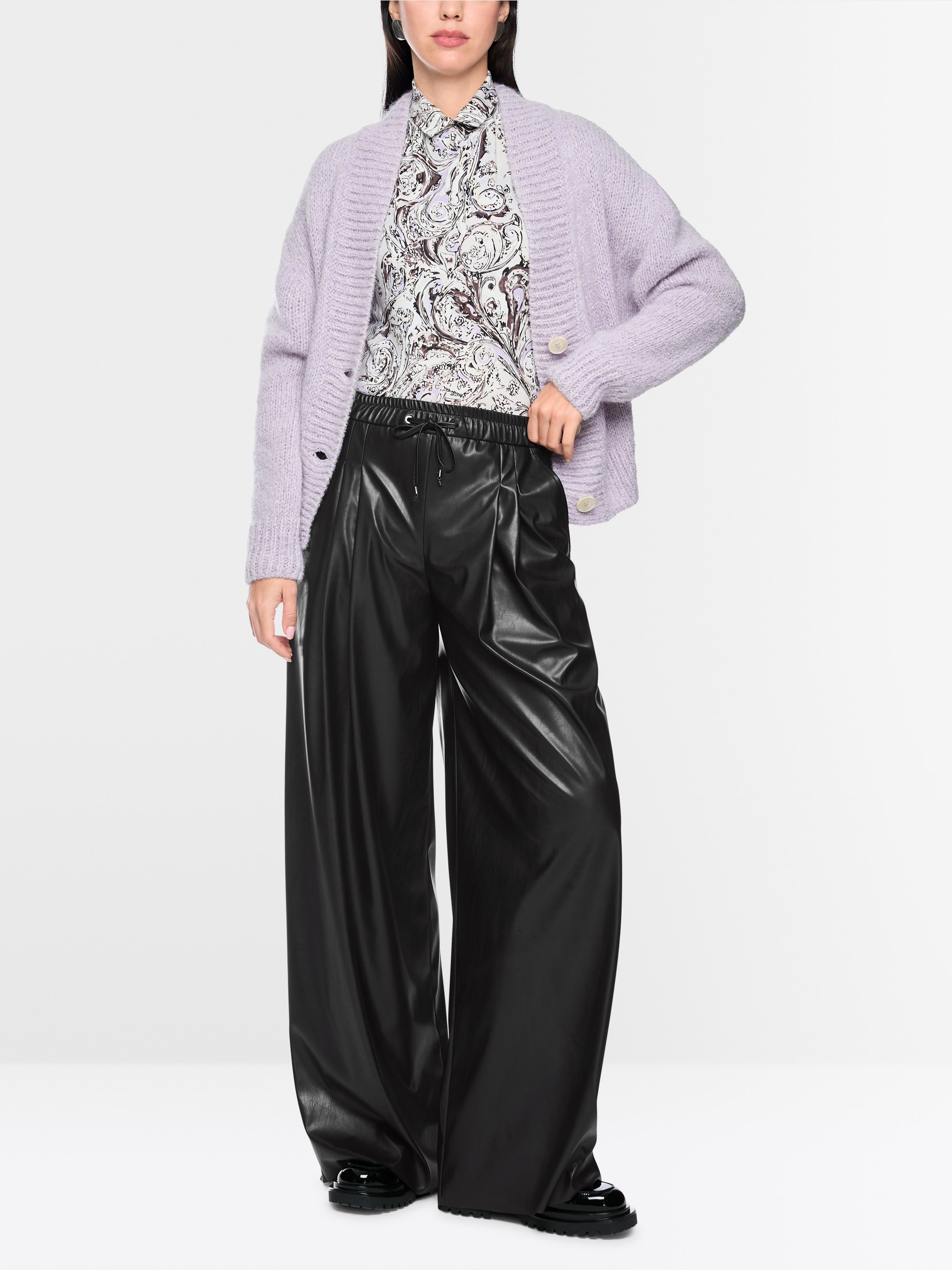 WINNIPEG wide fit faux leather trousers