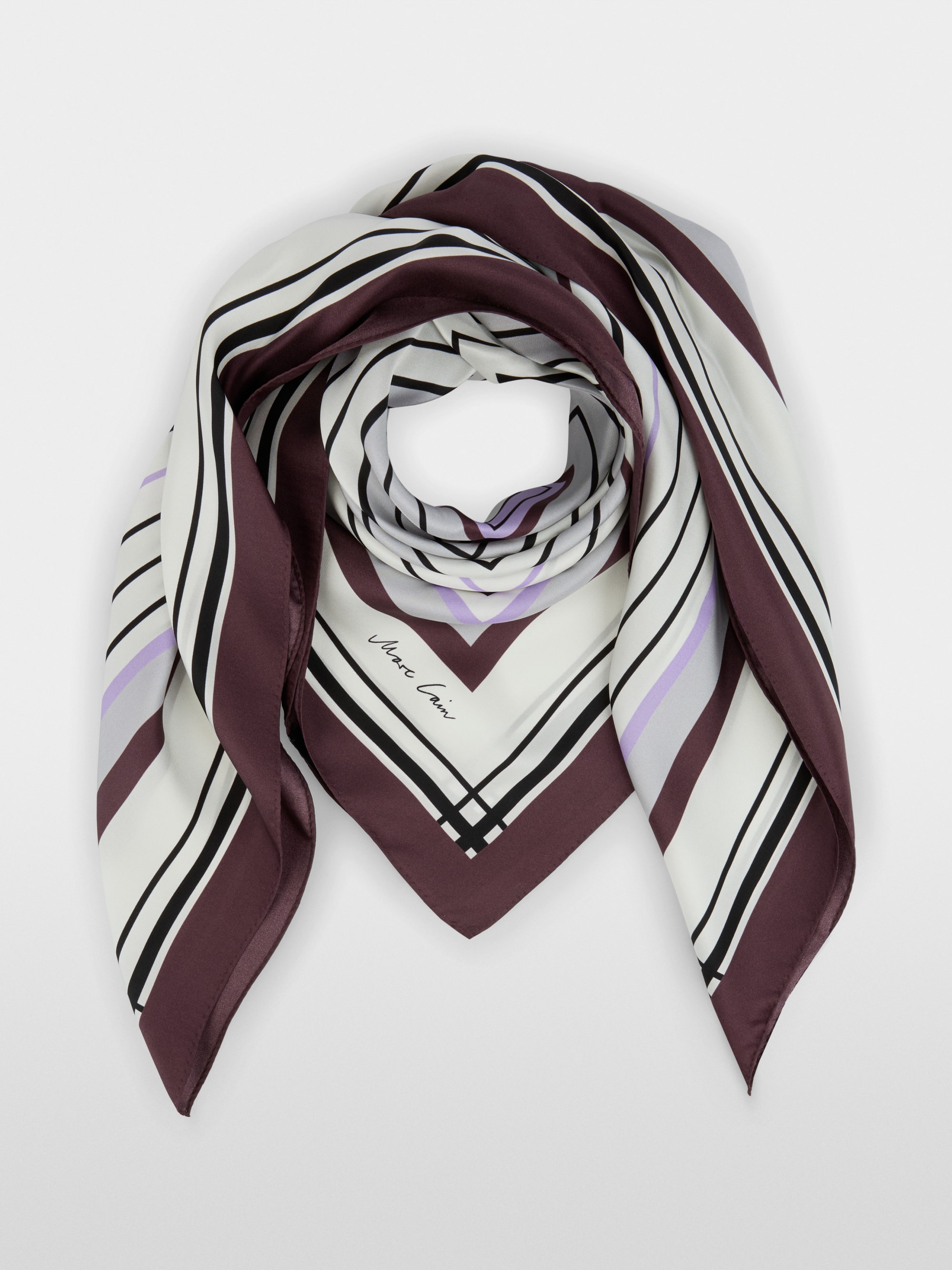 Silk scarf with a graphic design