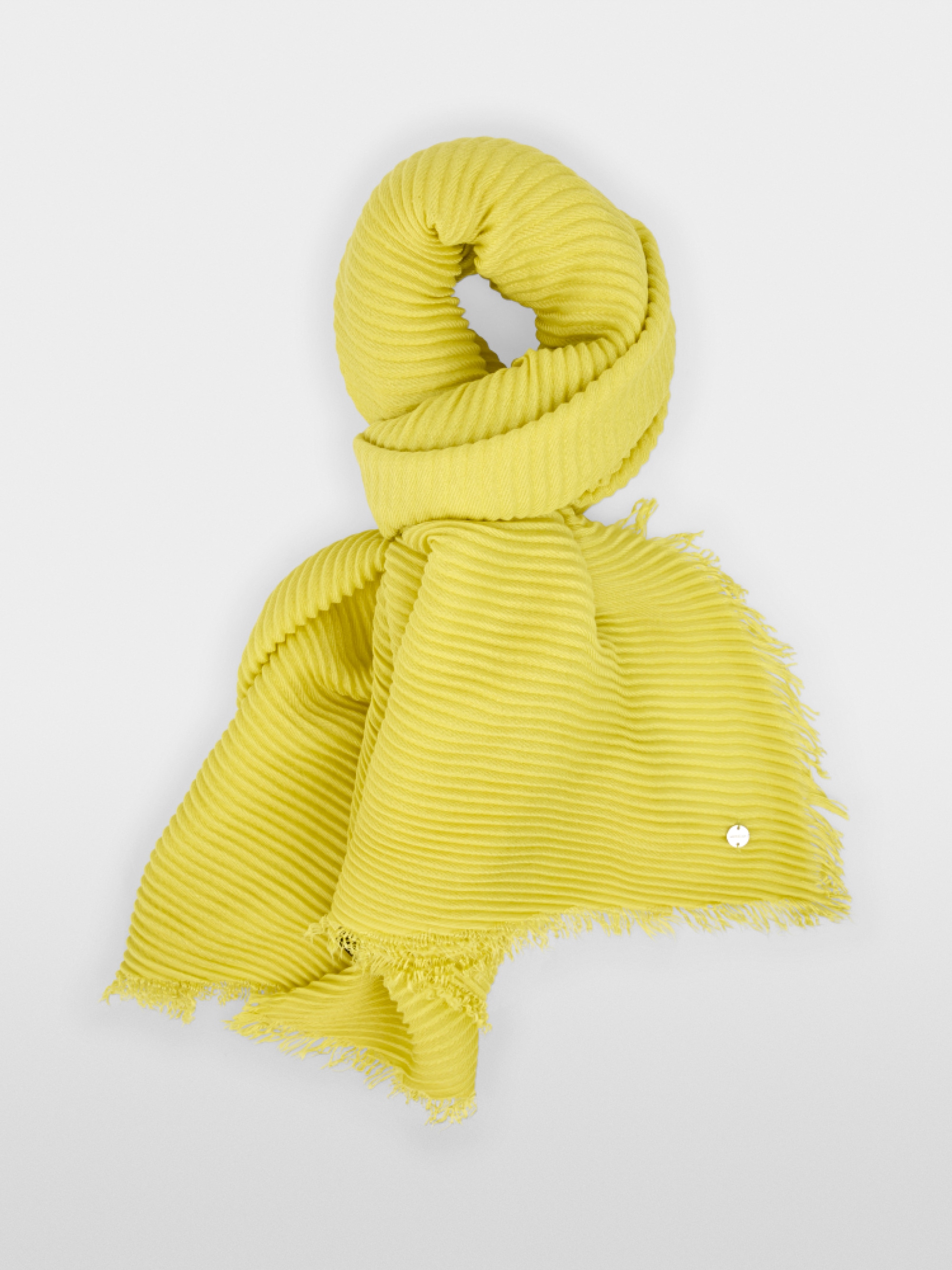 Pleated fringed scarf
