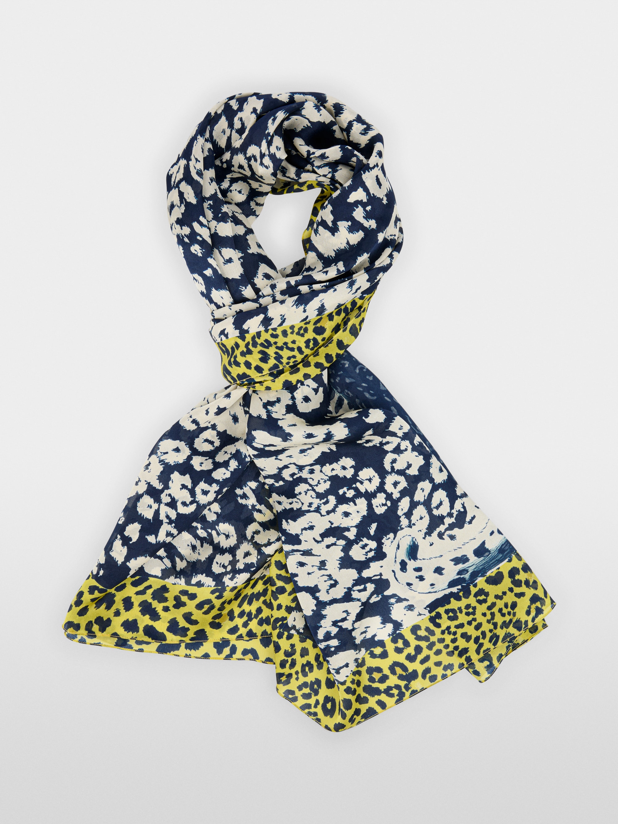 Silk scarf with leopard print