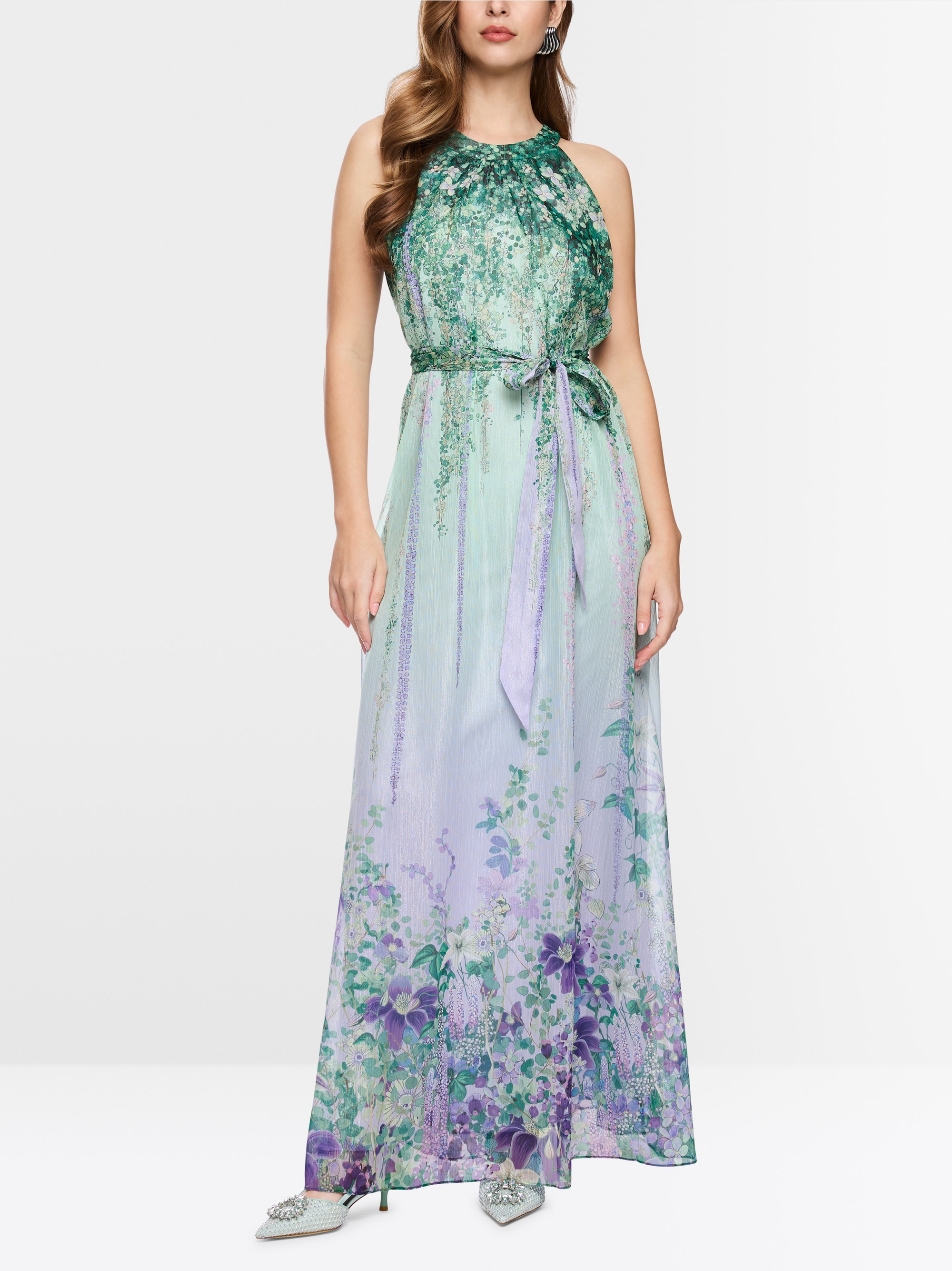 Halter-neck dress with floral print