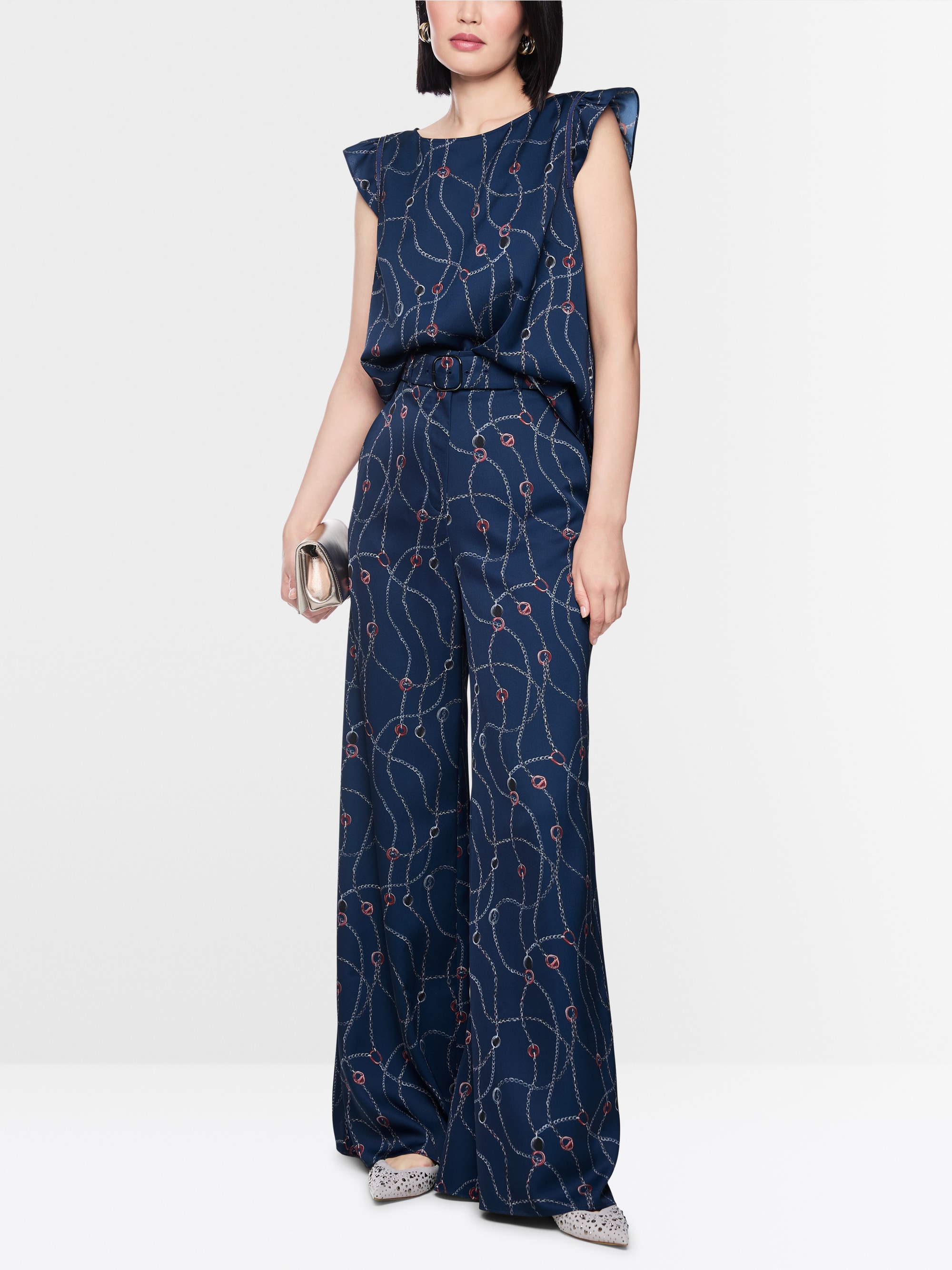 WAUKEE trousers with chain print
