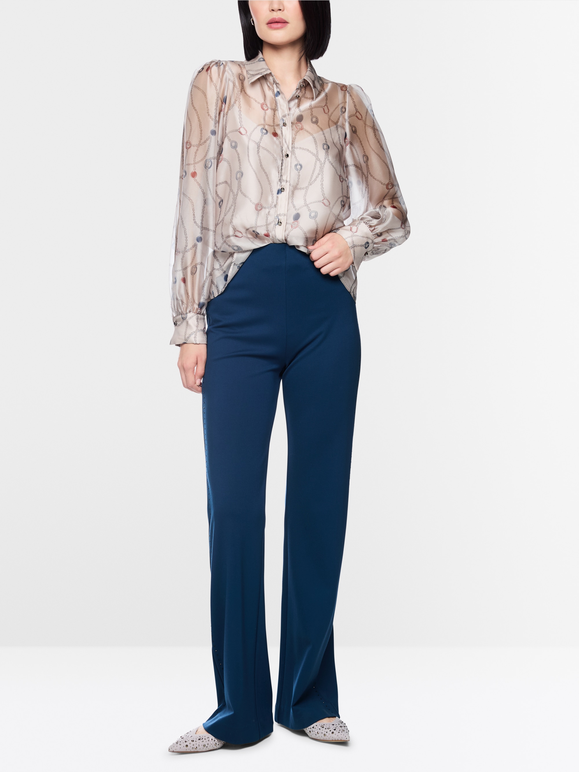 FUYU pull-on trousers with embellishment