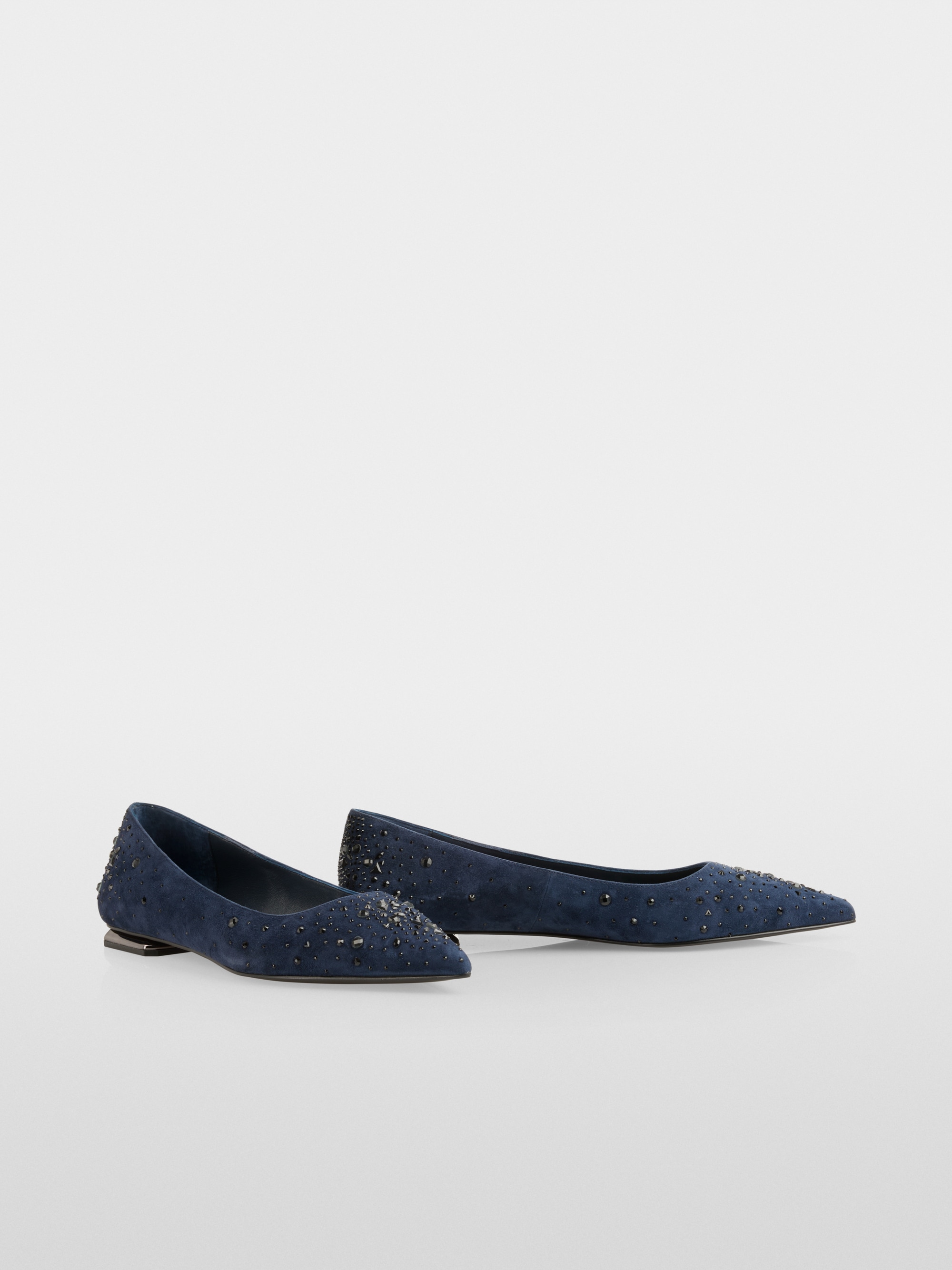 Suede ballerina flats with crystals