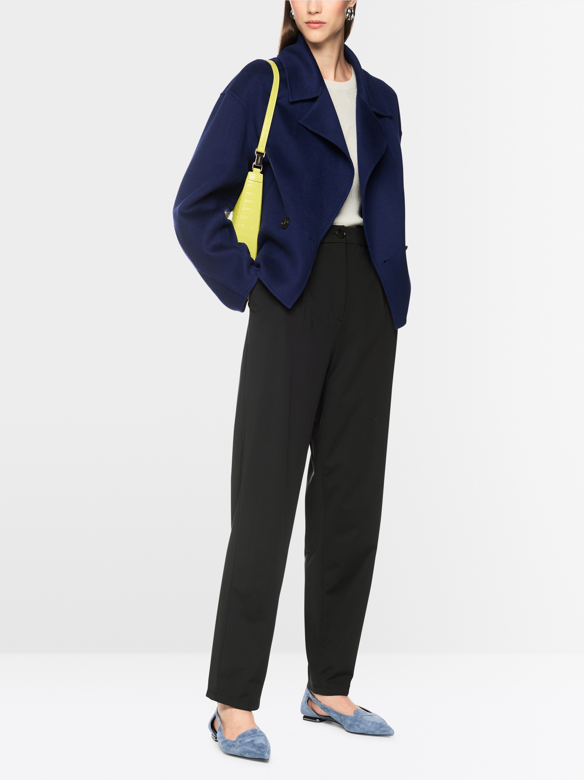 FAQUS feminine fit fabric trousers