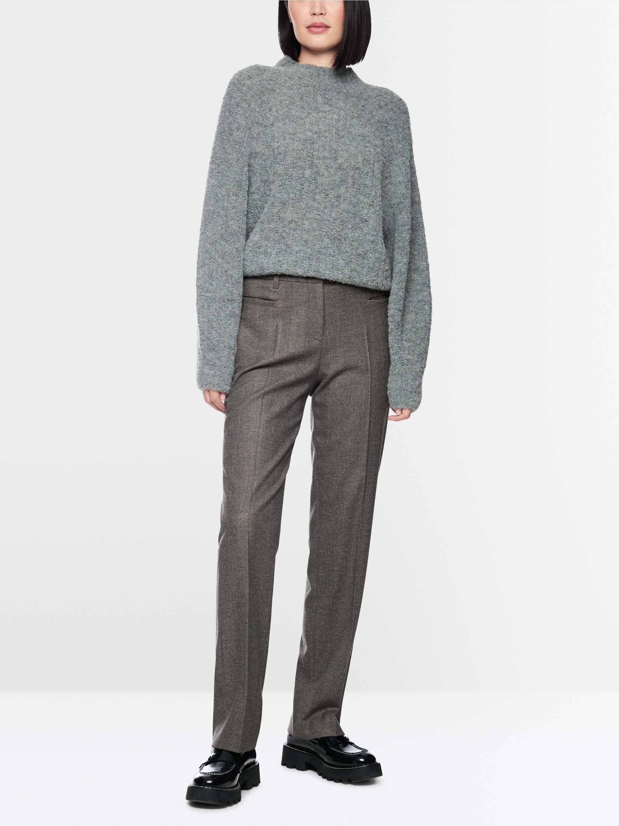 FENDOU feminine fit fabric trousers