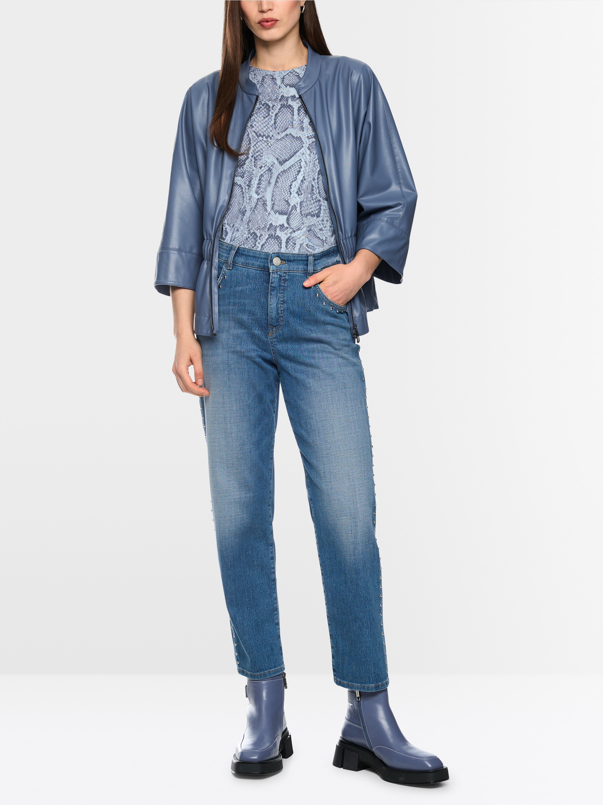 ROHA relaxed fit jeans with studs