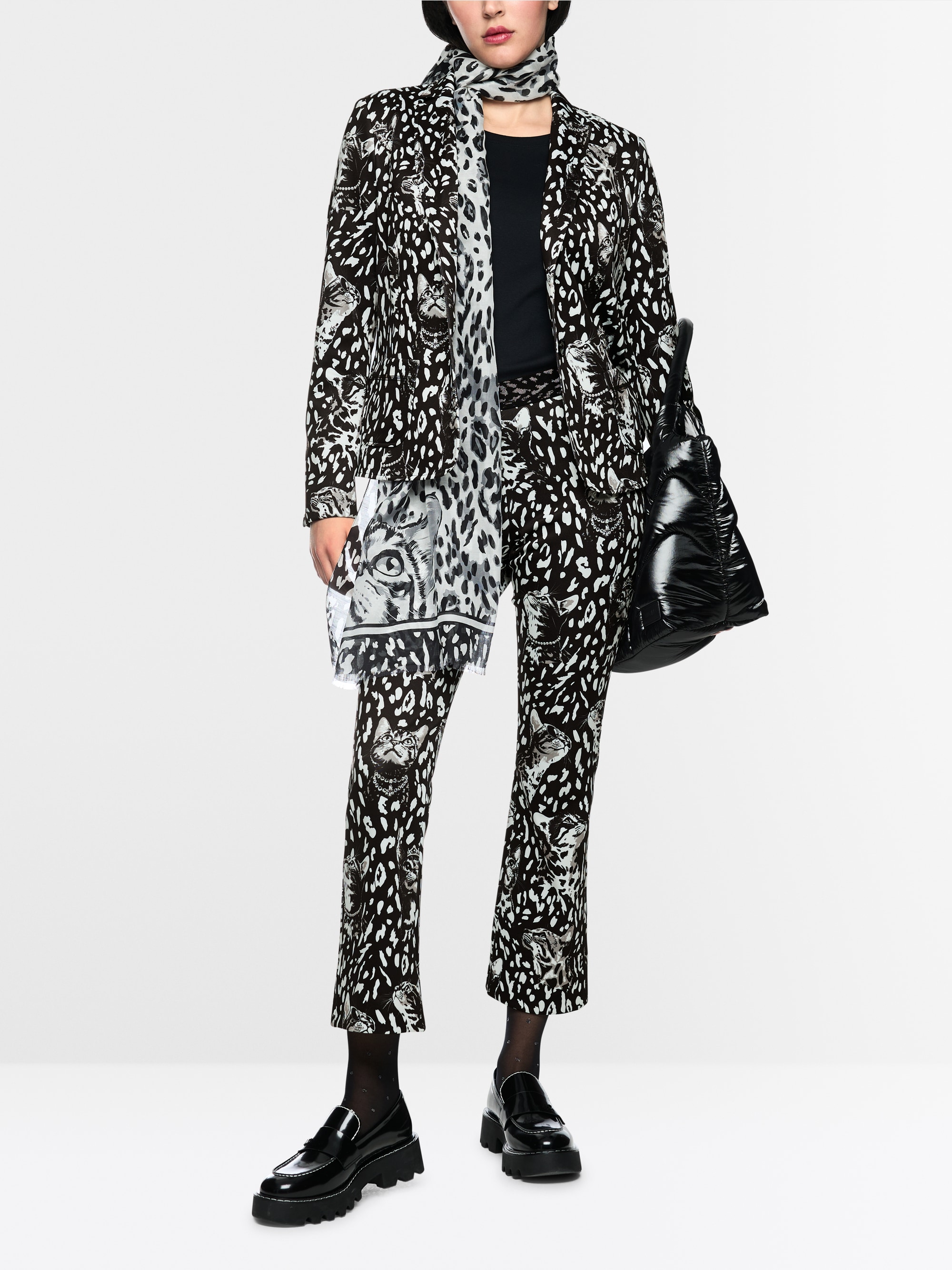 Printed jersey blazer