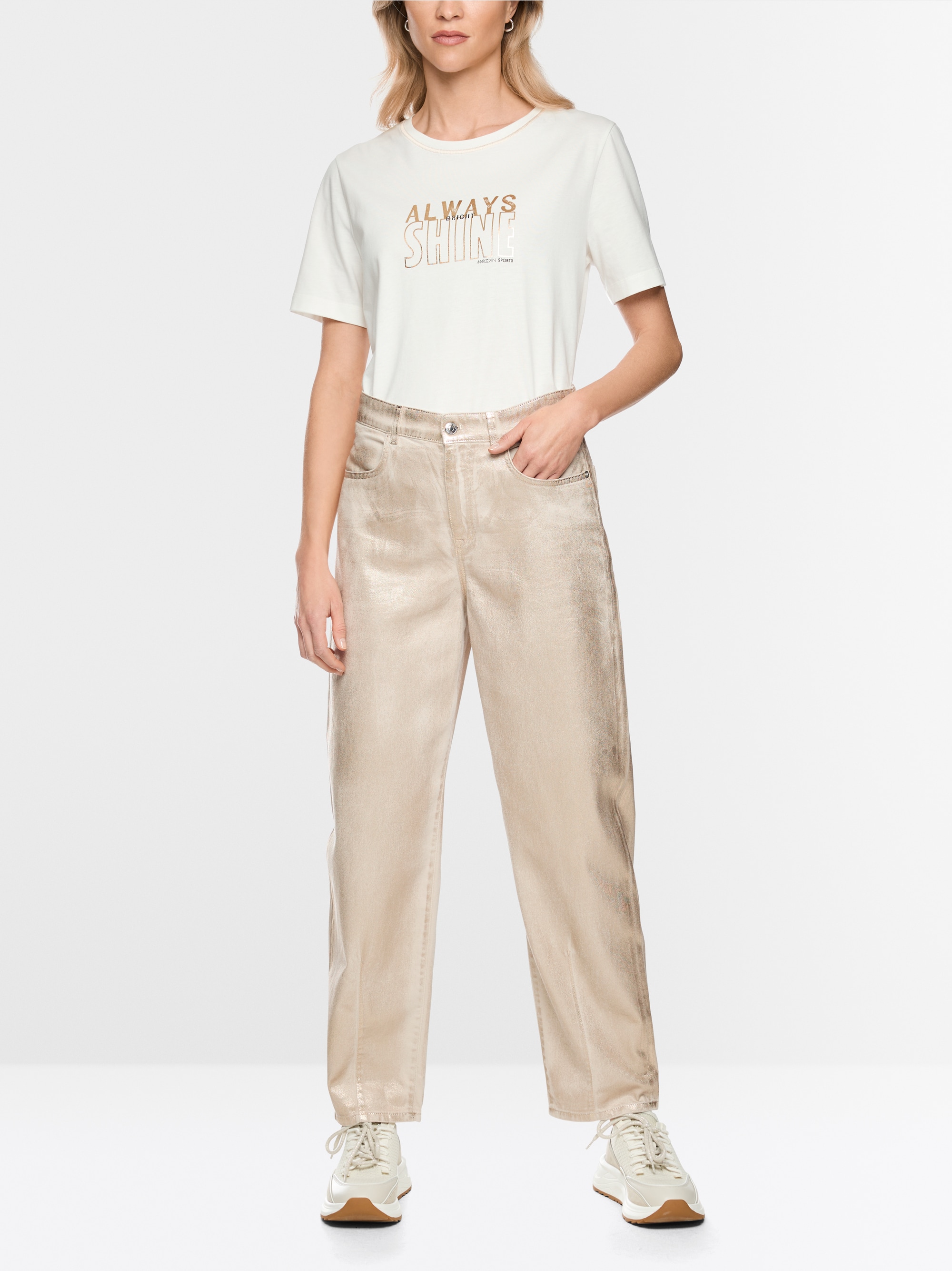 Organic cotton shirt with shimmer print