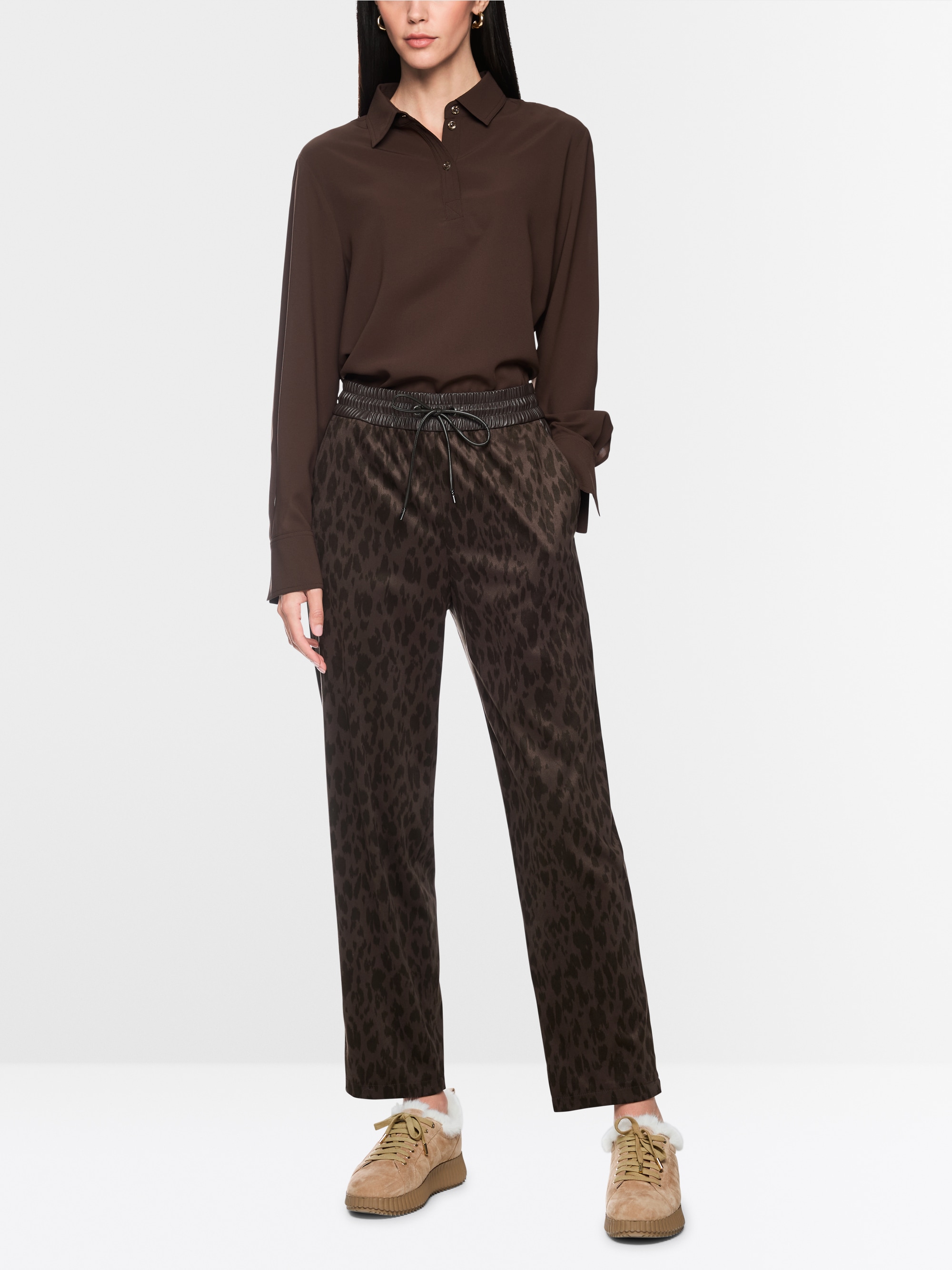 RANCHI relaxed fit leop print trousers