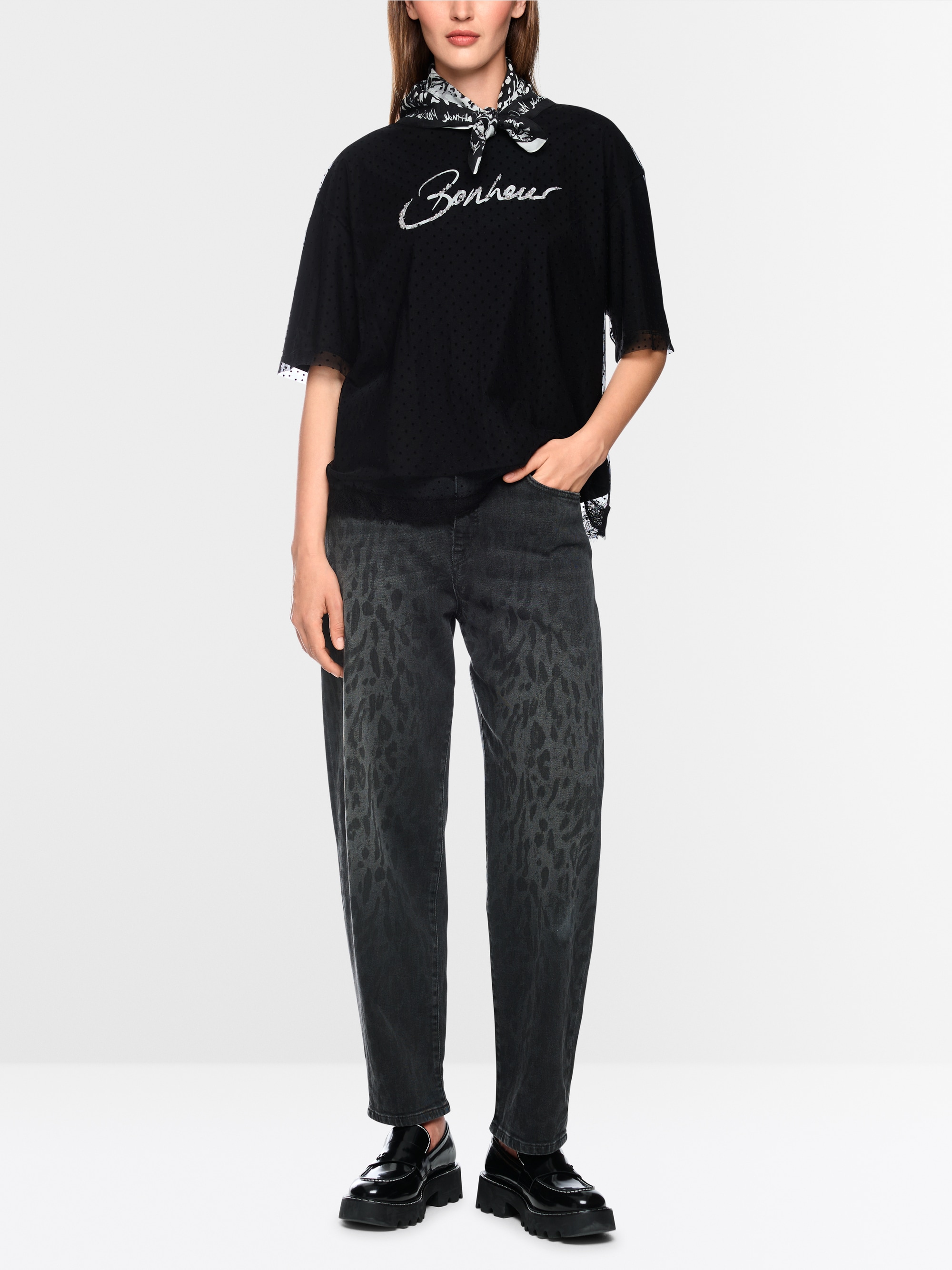 RUMA jeans with leopard print
