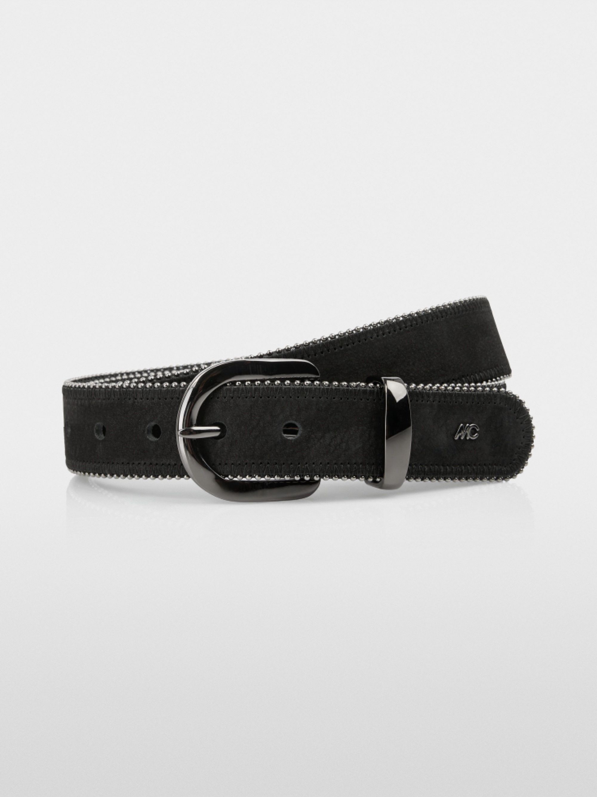 Ceinture en cuir nubuck avec ornements