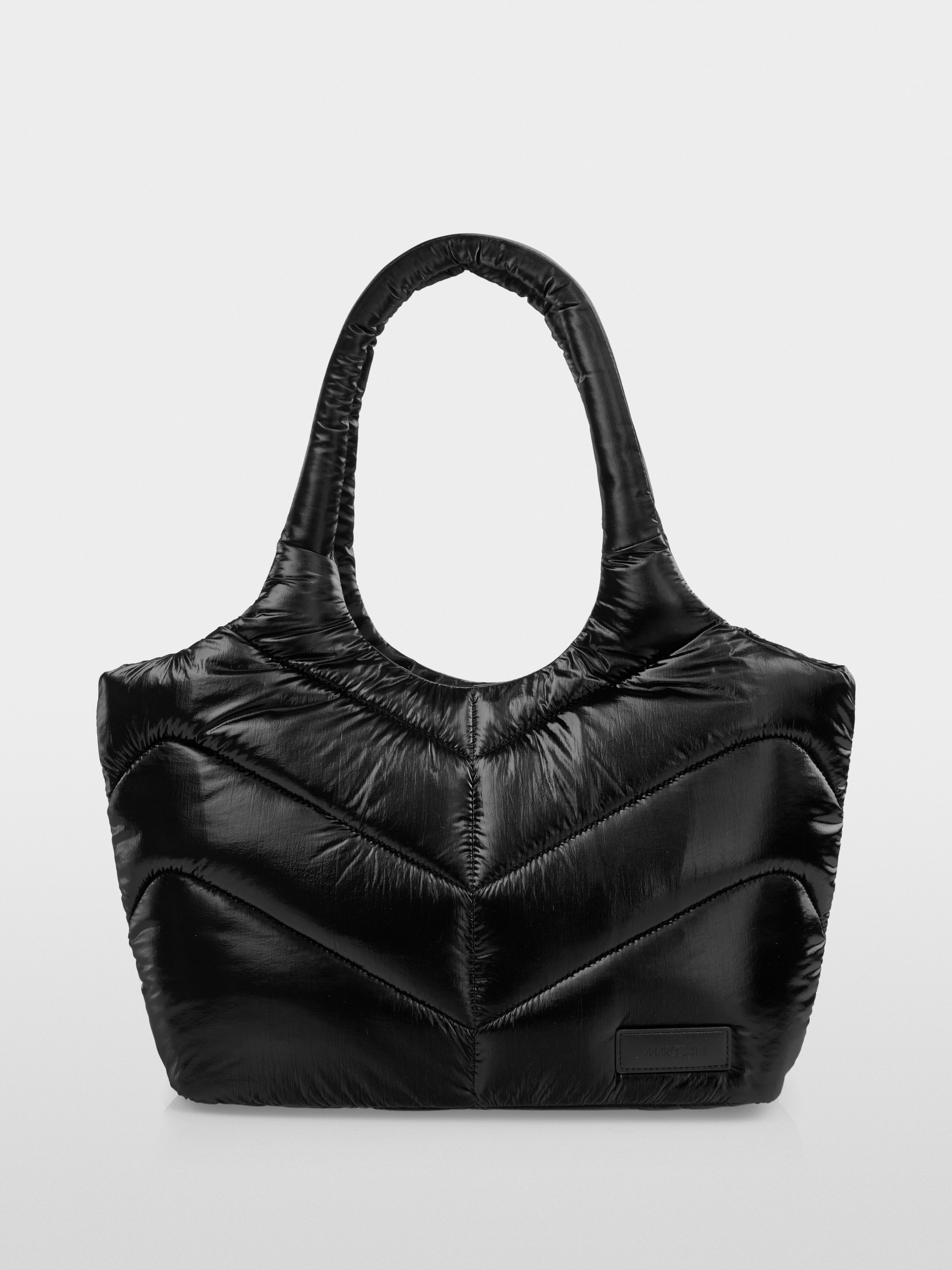 Padded shopper with metallic effect