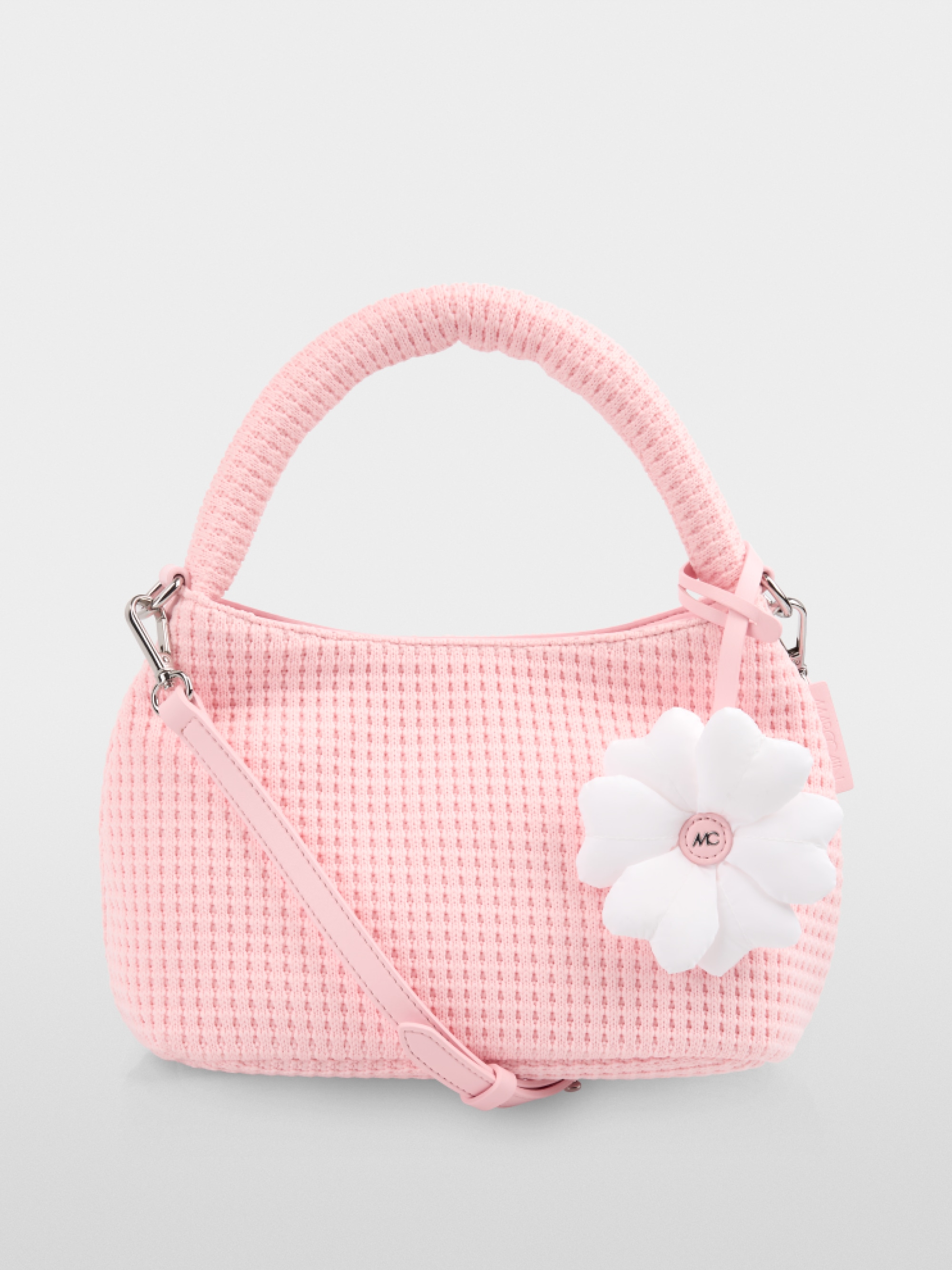 Handbag with knitted surface