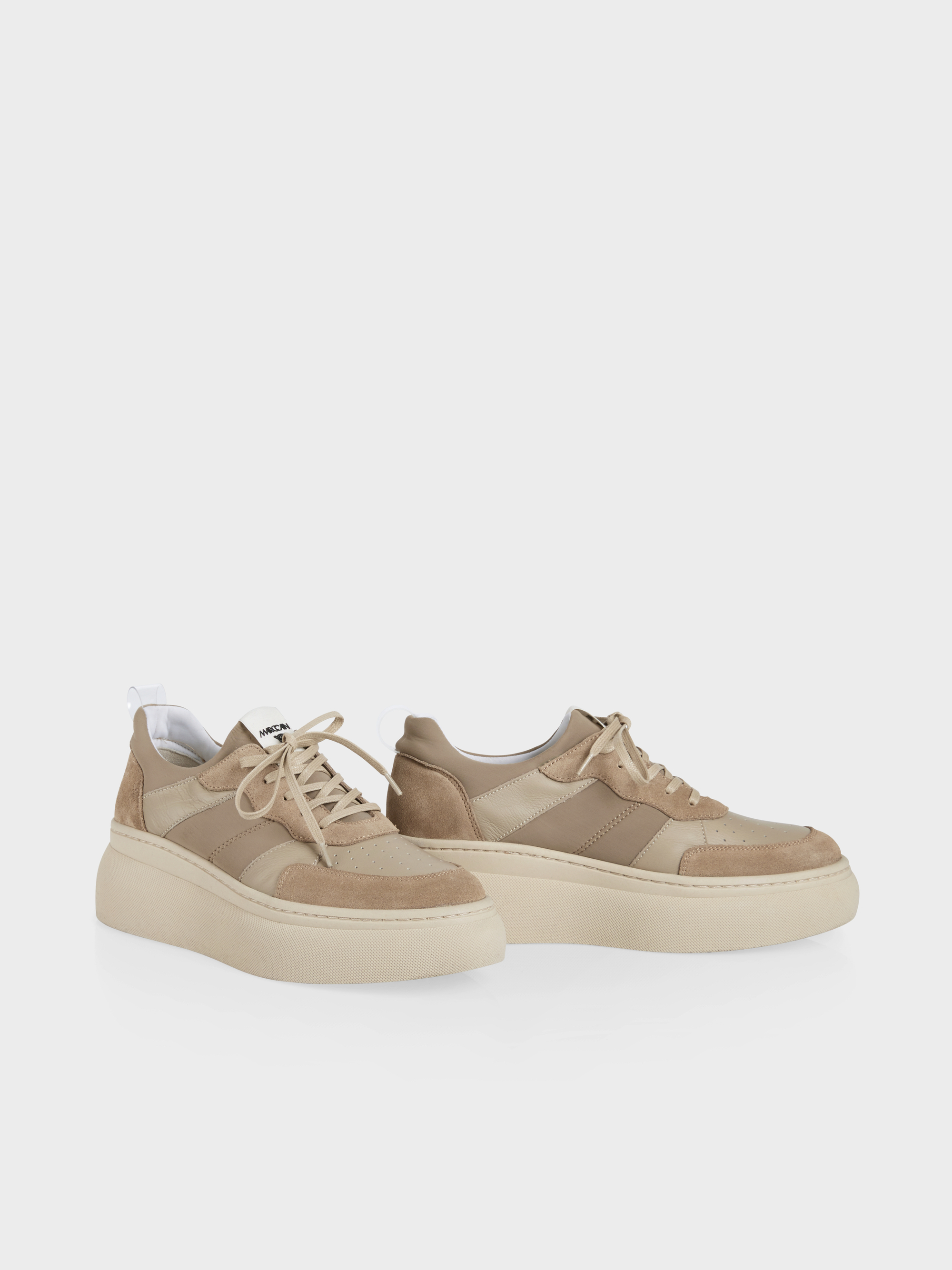 beige platform trainers