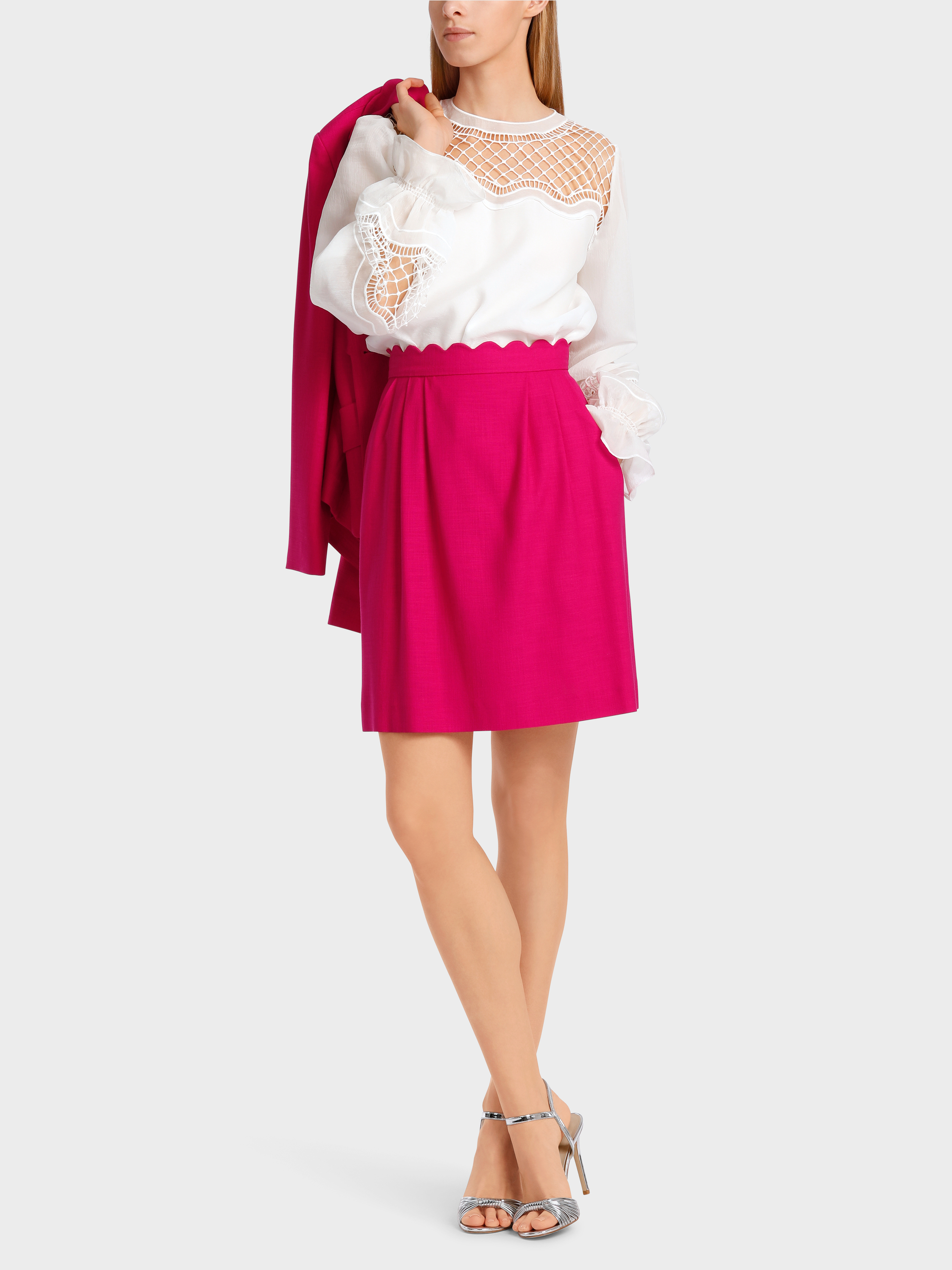Bluse mit Netzeinsatz | marc-cain.com/de