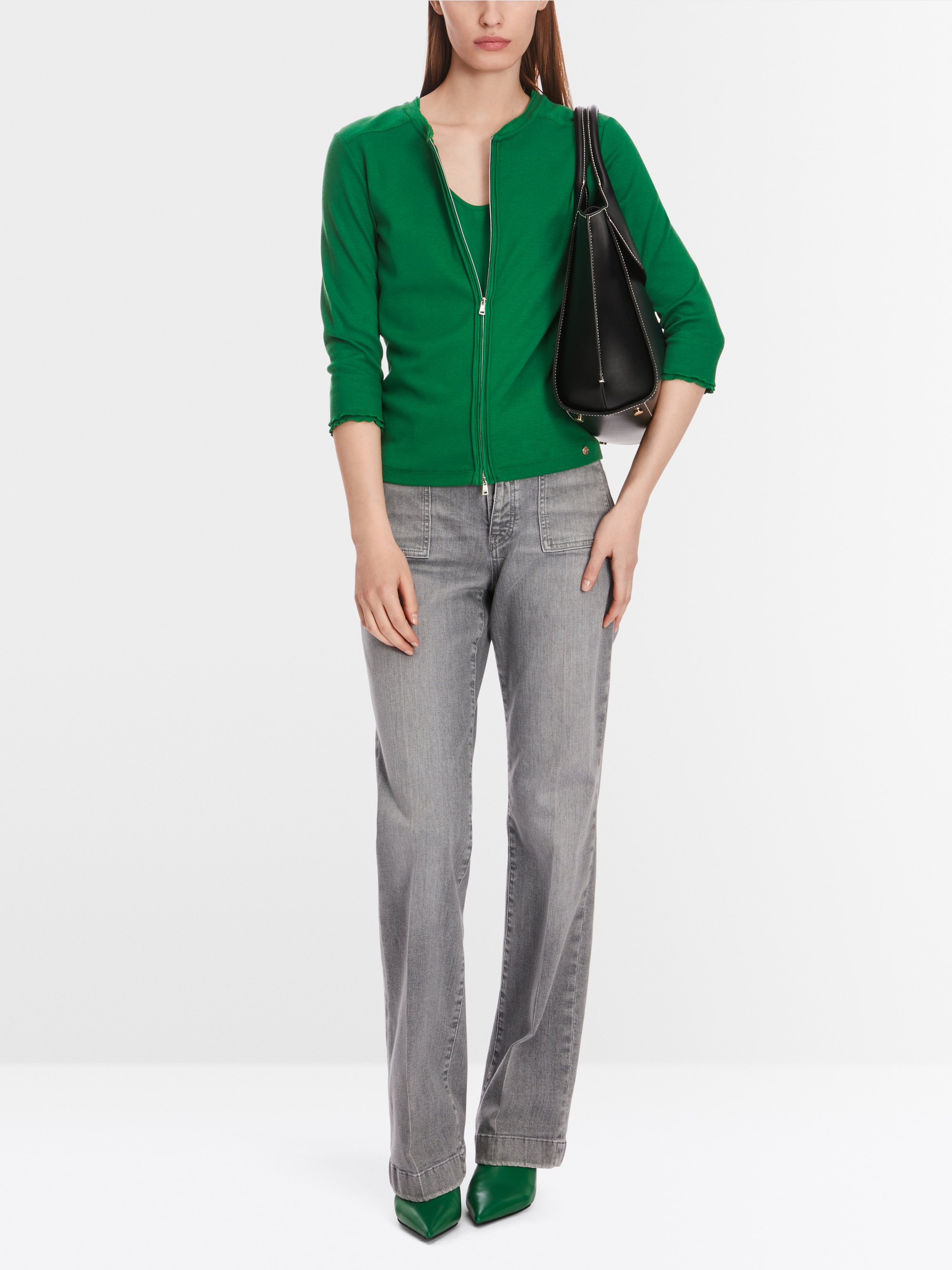 Sporty jacket with ruffle detail