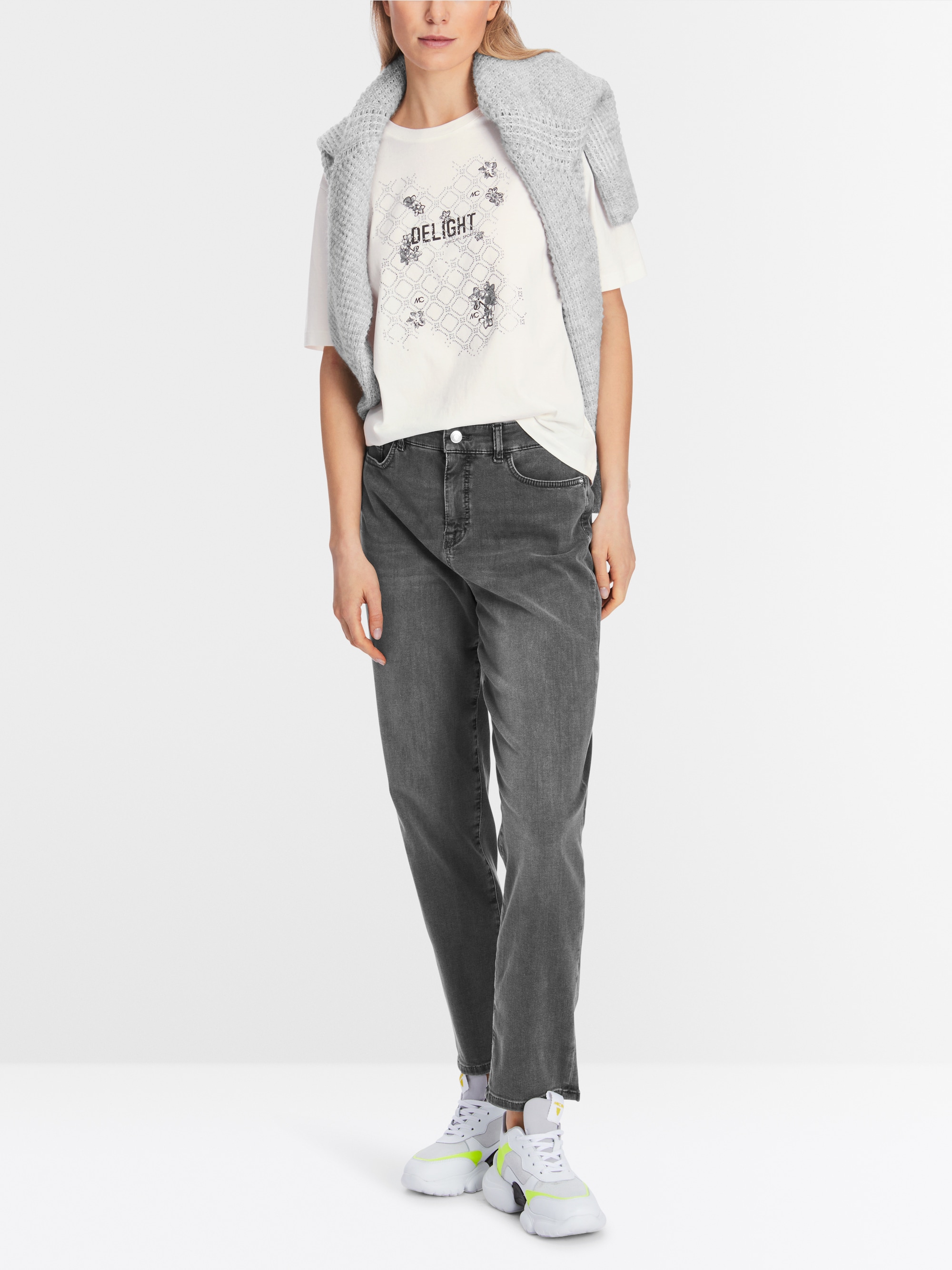 Cotton T-shirt with glitter motif