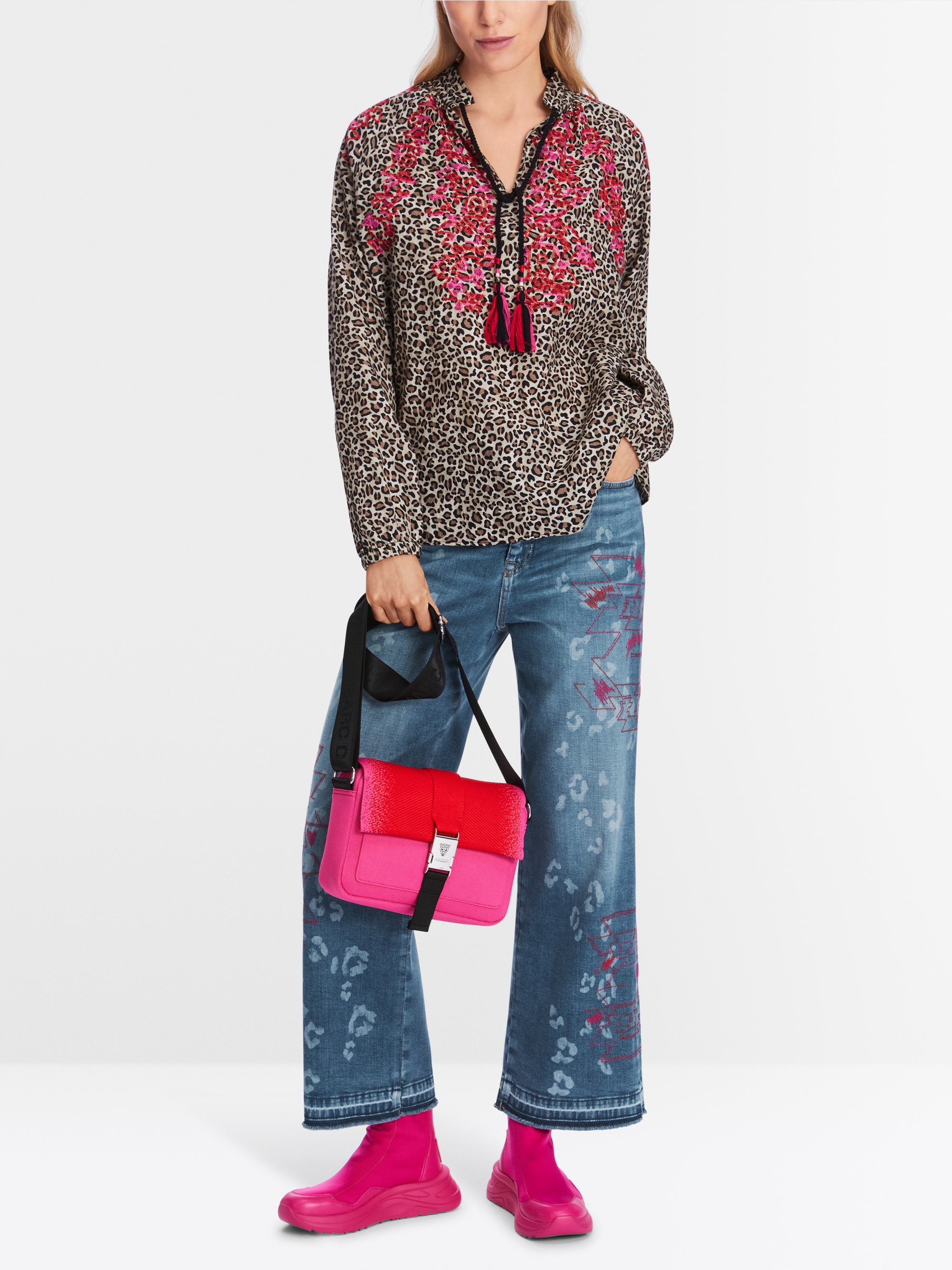 Katoenen blouse met luipaardprint