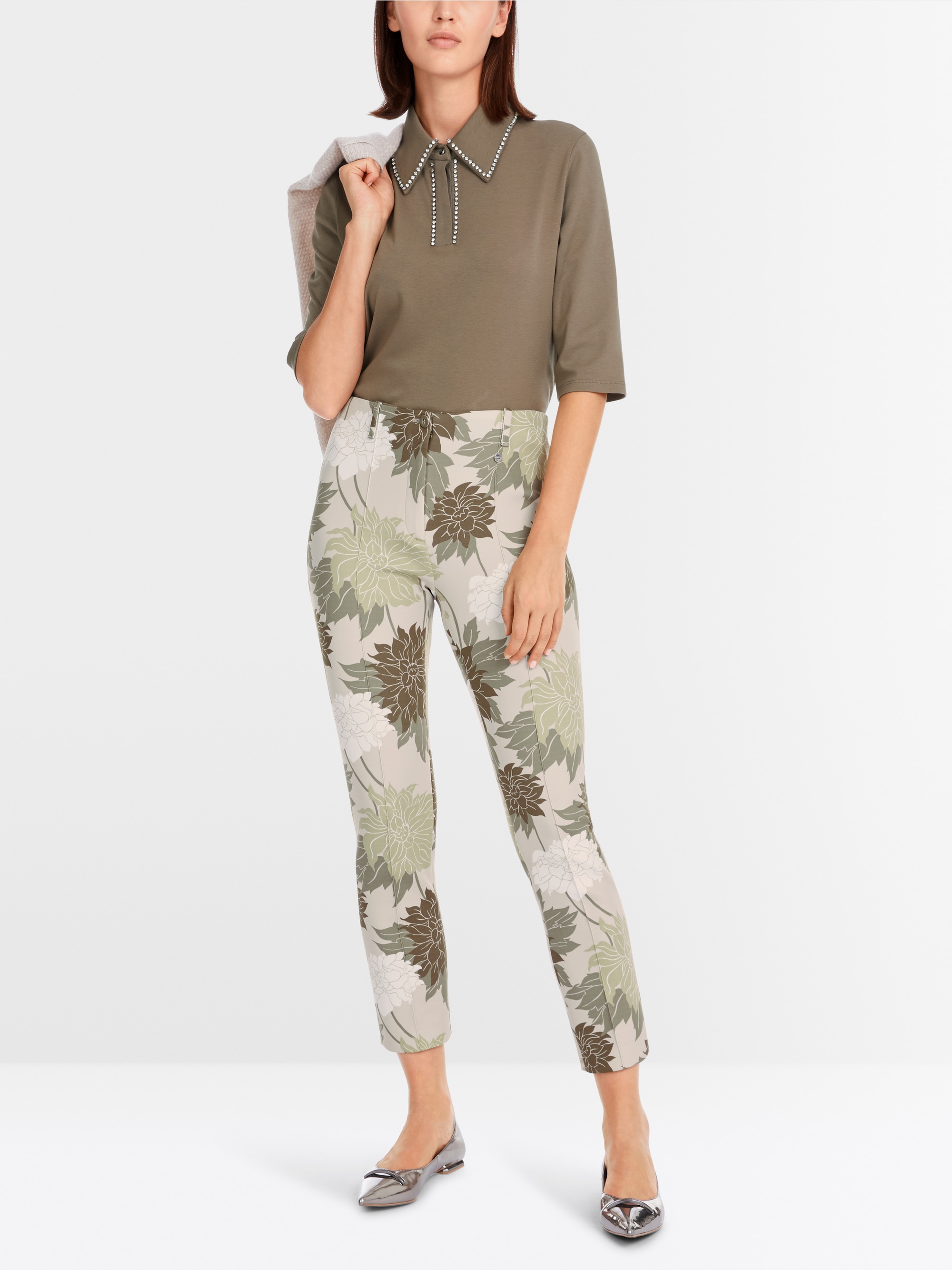 Polo-Shirt mit Strass-Besatz