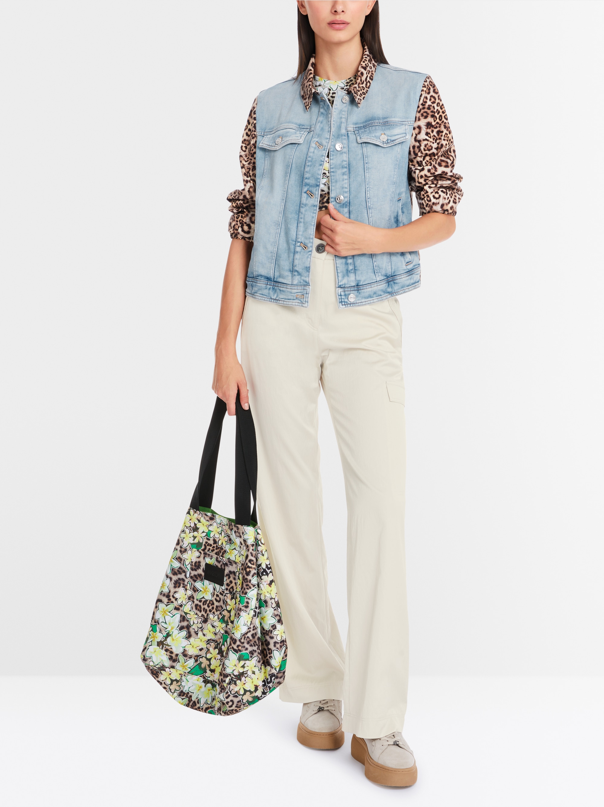 Jacke in Materialmix "Rethink Together"