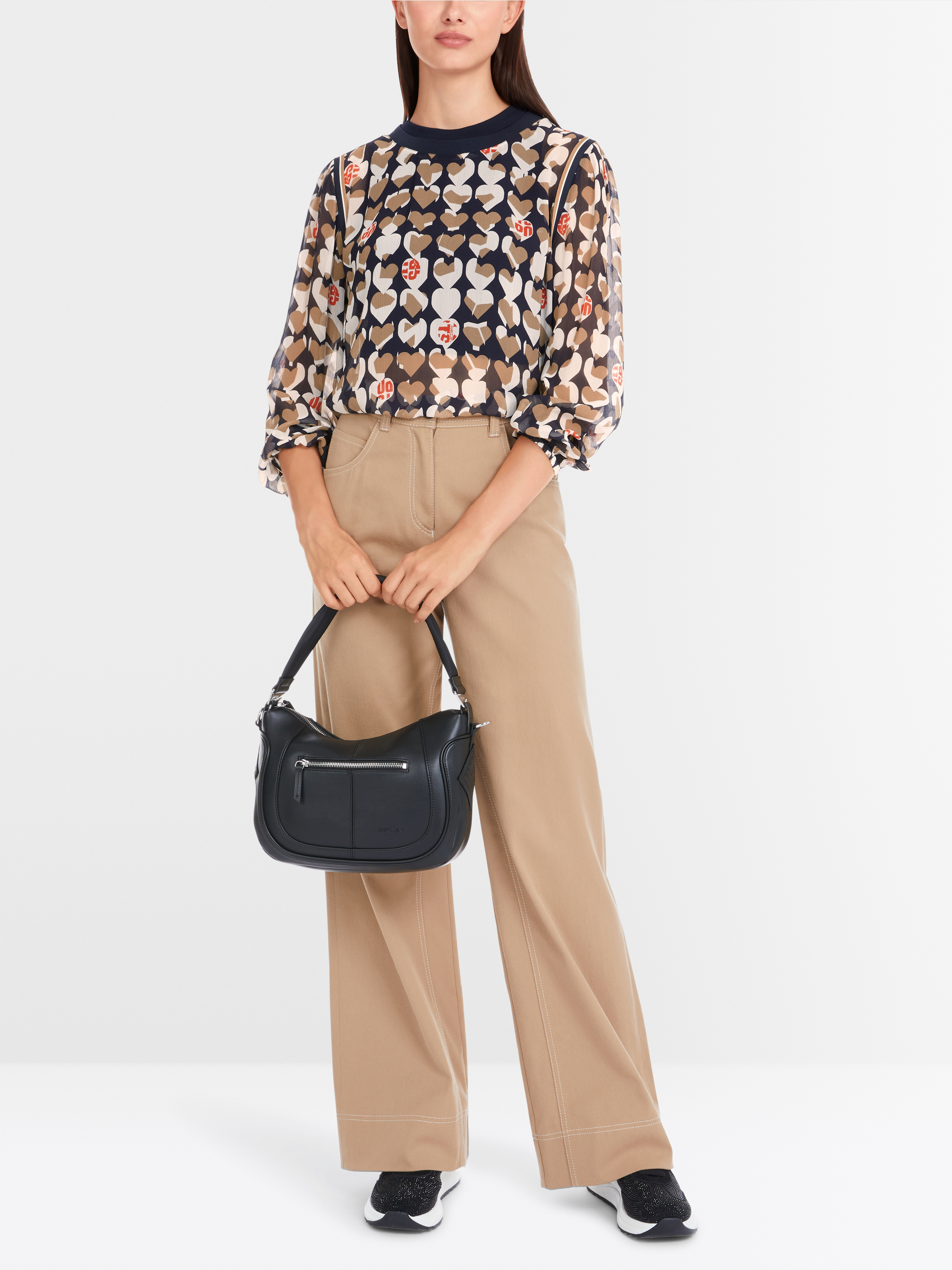Bedrukte viscose crêpe blouse