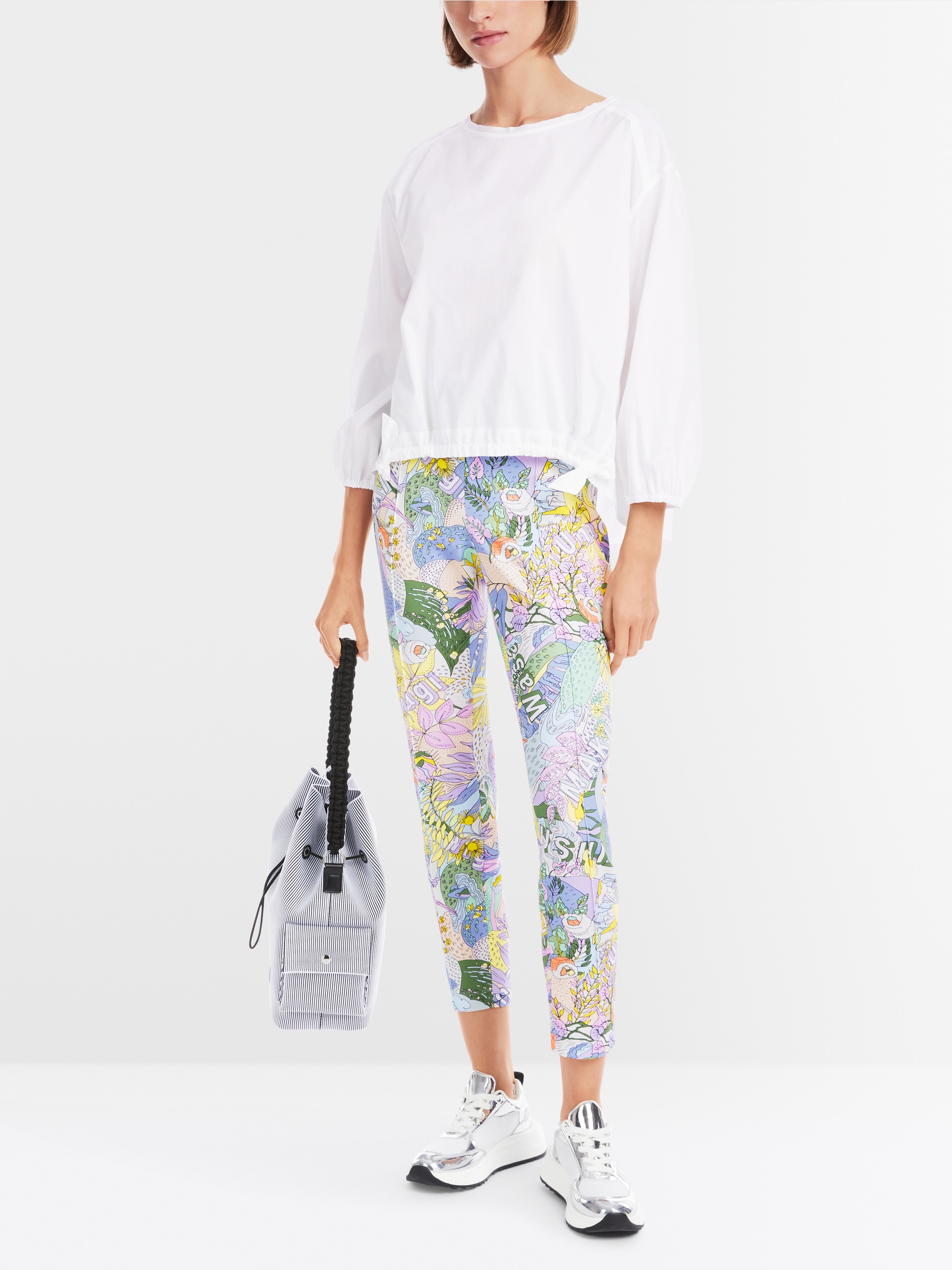 Lässige Baumwollbluse "Rethink Together"