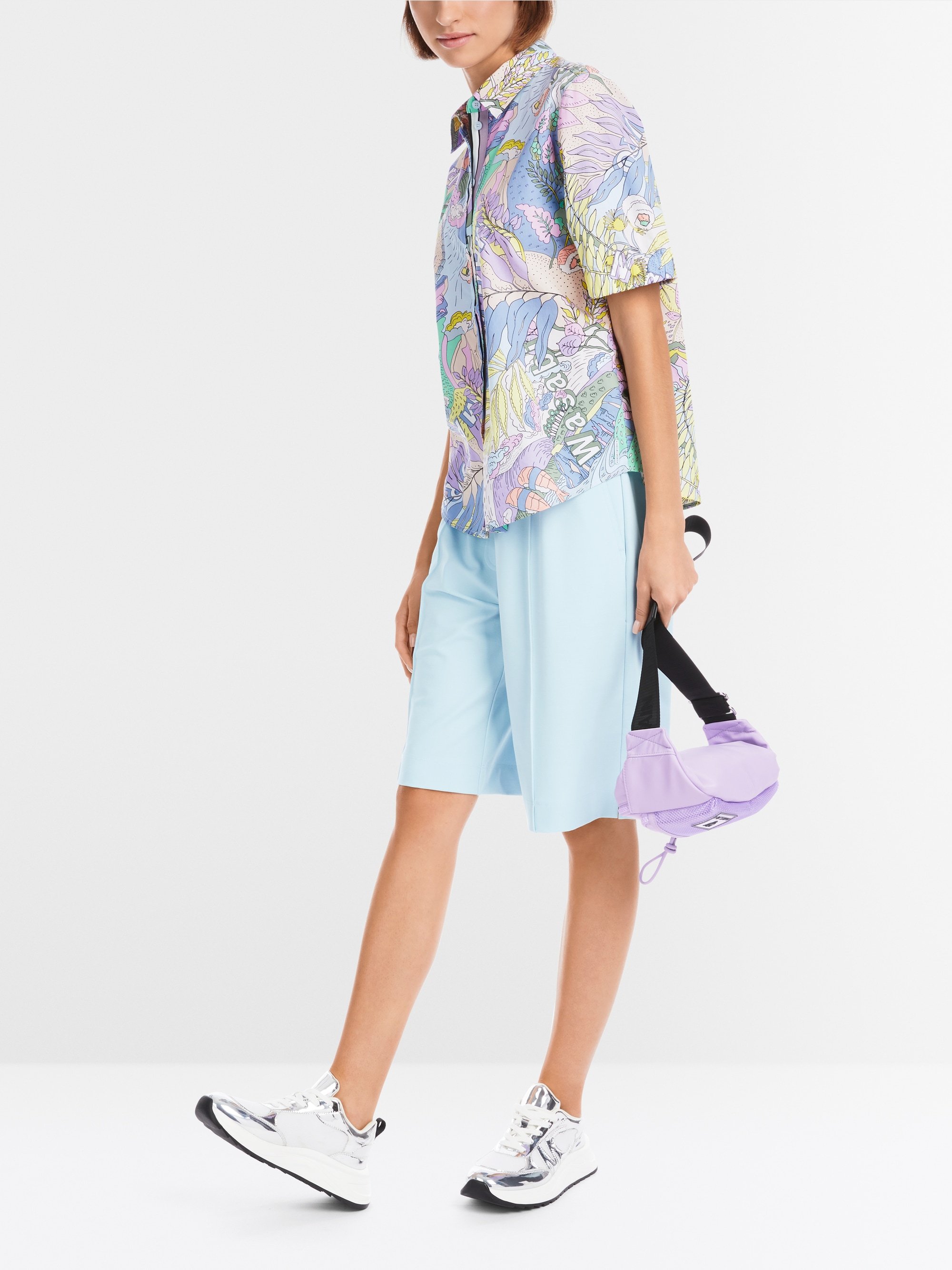 Bedruckte Bluse "Rethink Together"