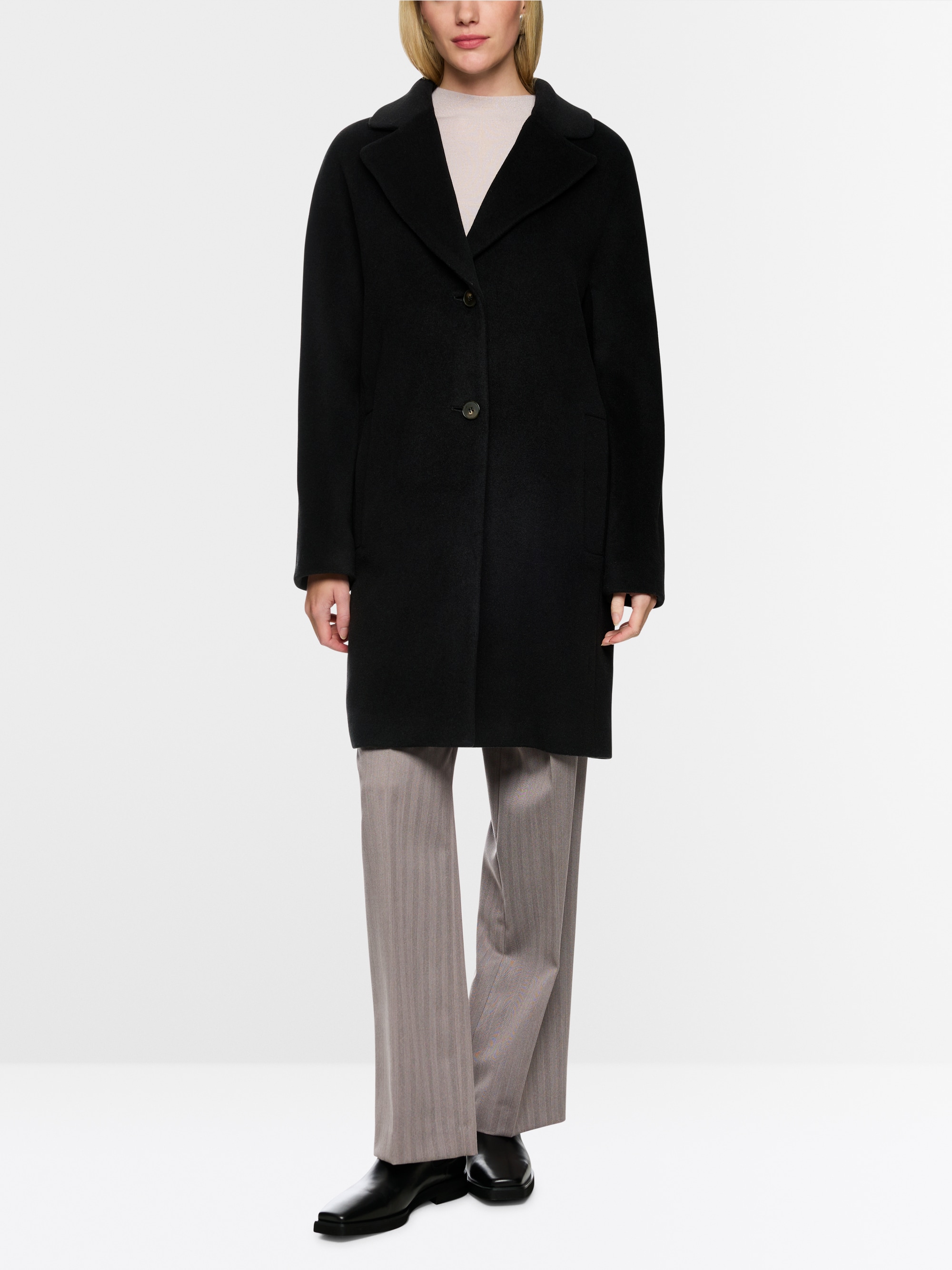 Manteau ample en laine d'alpaga mélangée