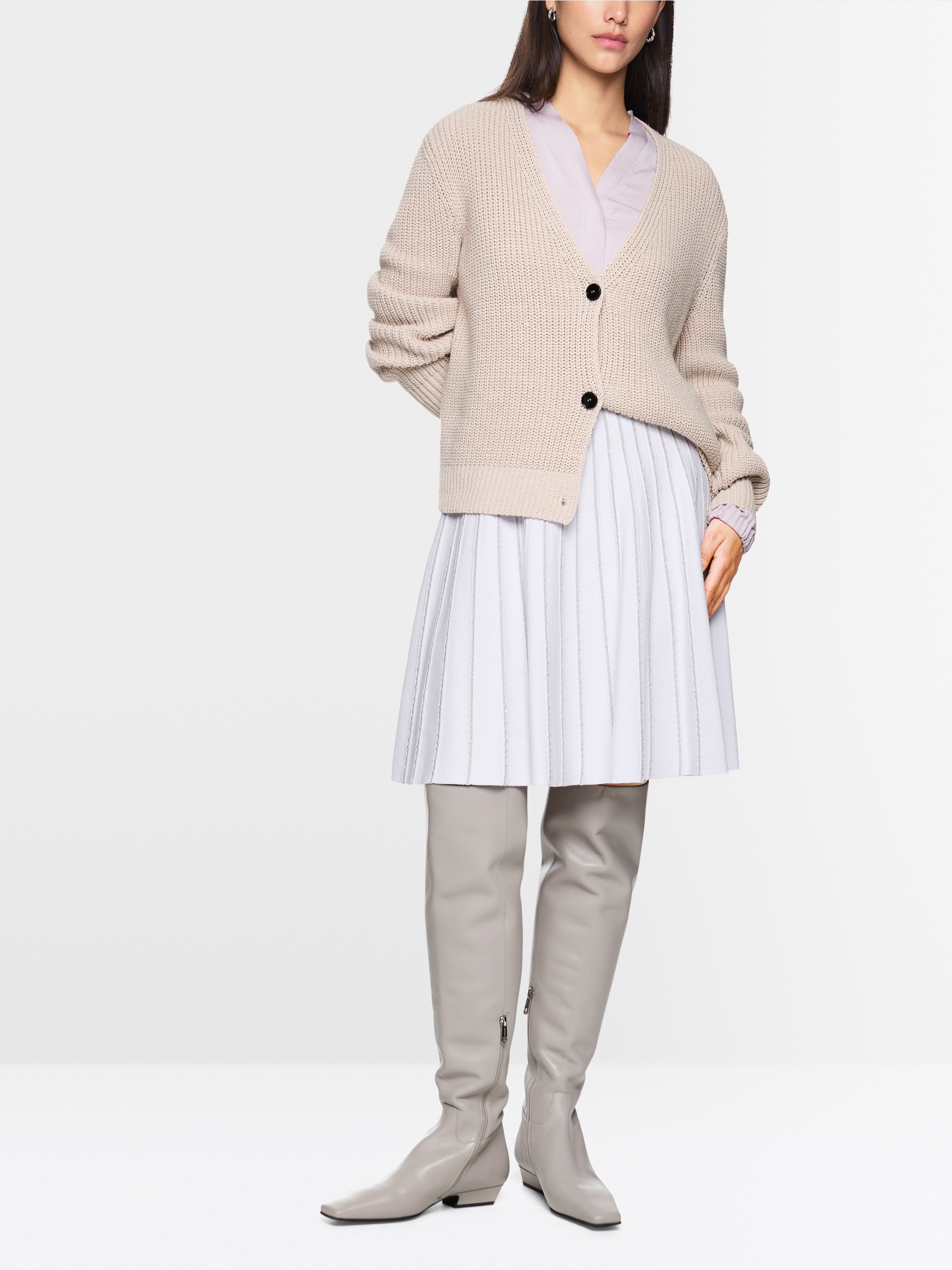 Ribbed cardigan knitted in Germany