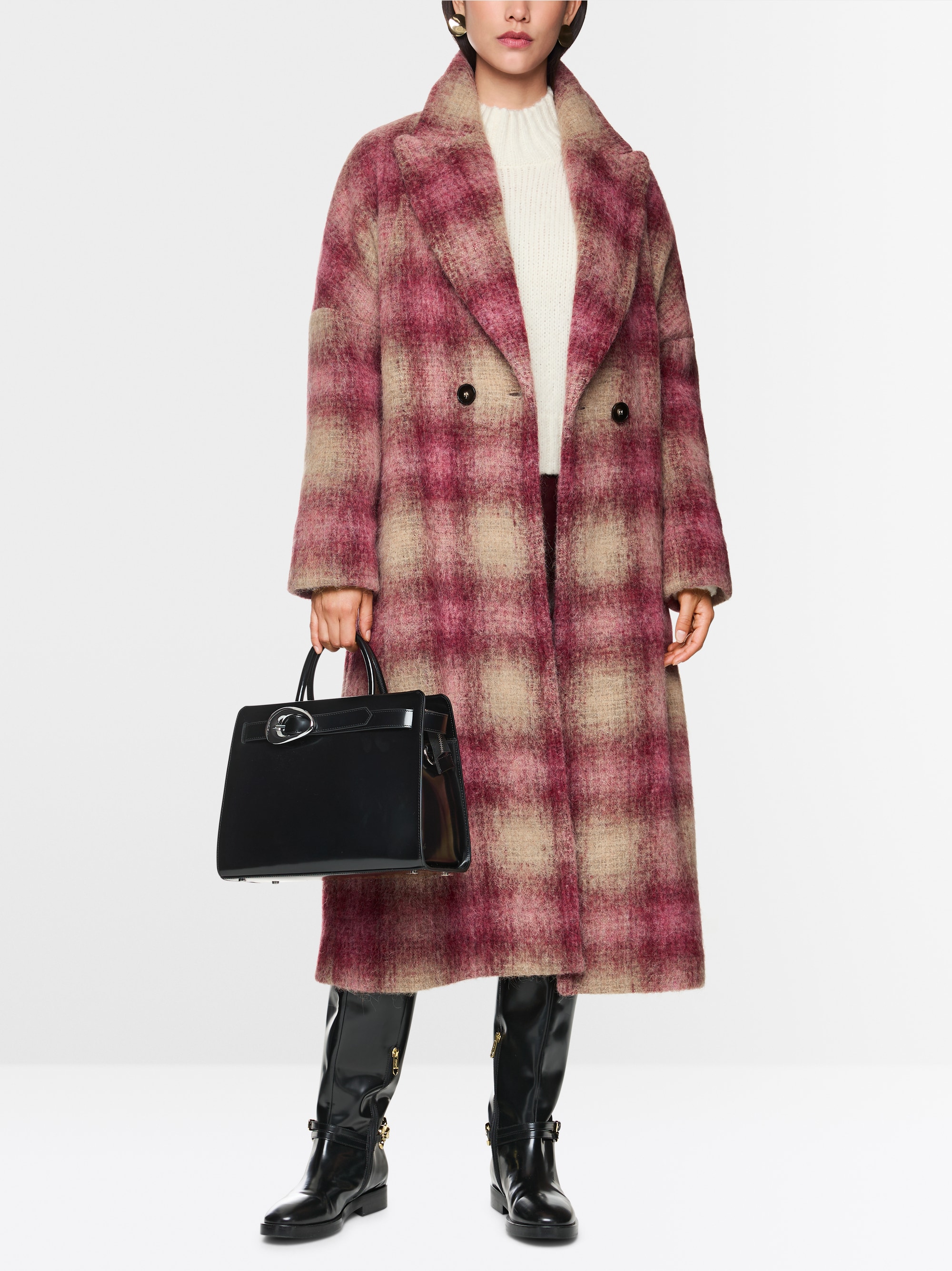 Manteau à motif à carreaux fluide