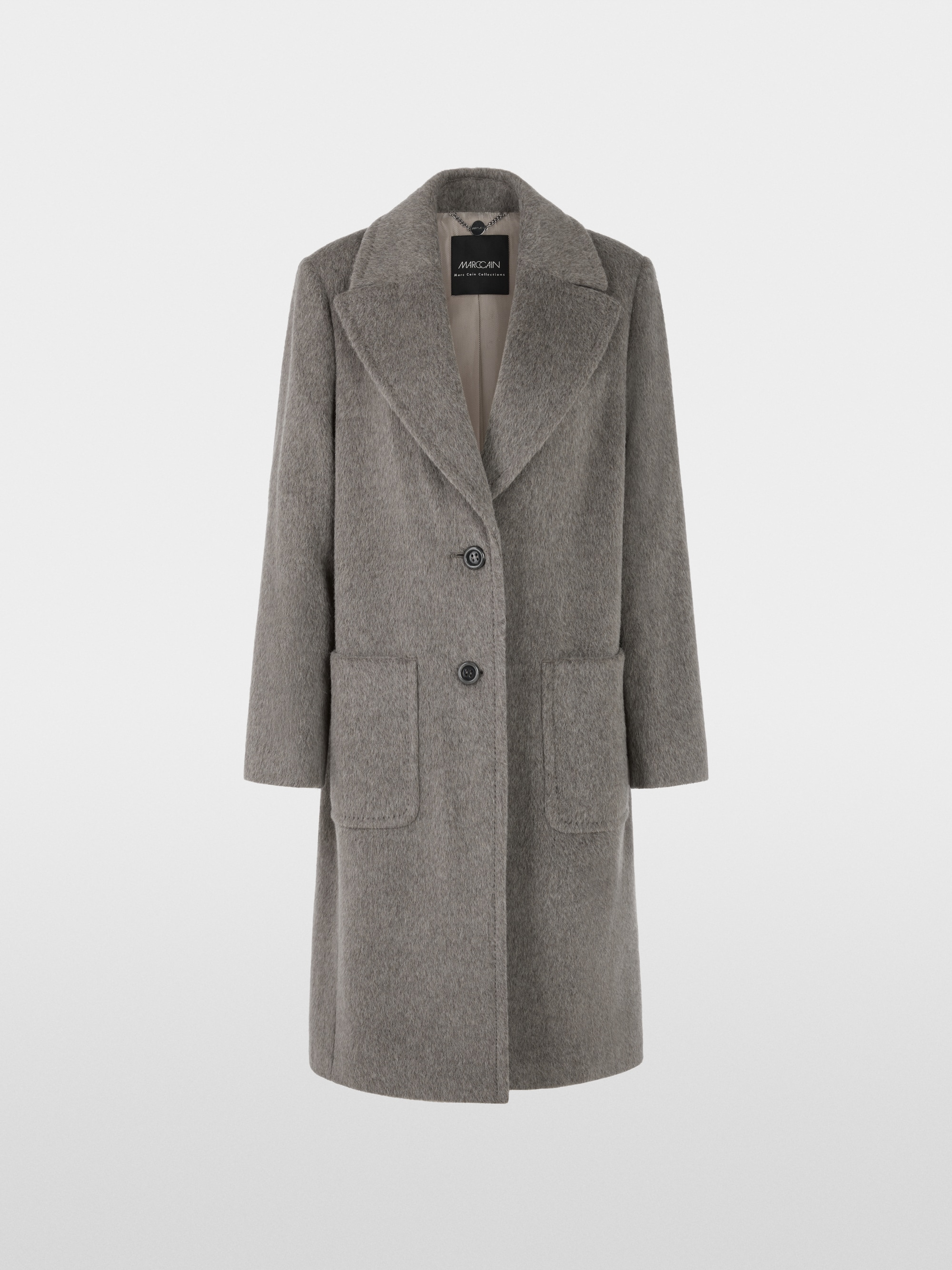 Alpaca wool coat with lapels