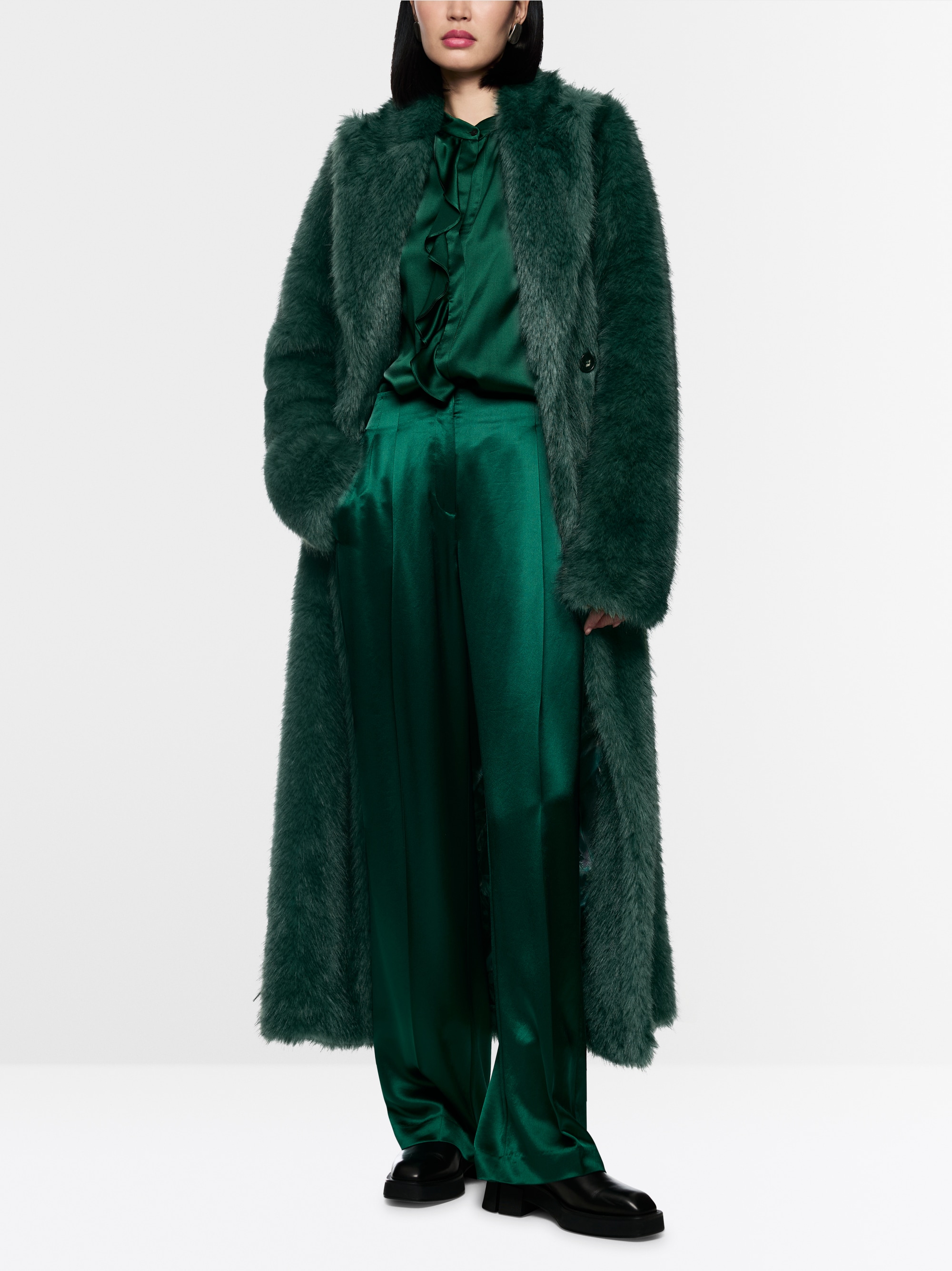 Long faux fur coat