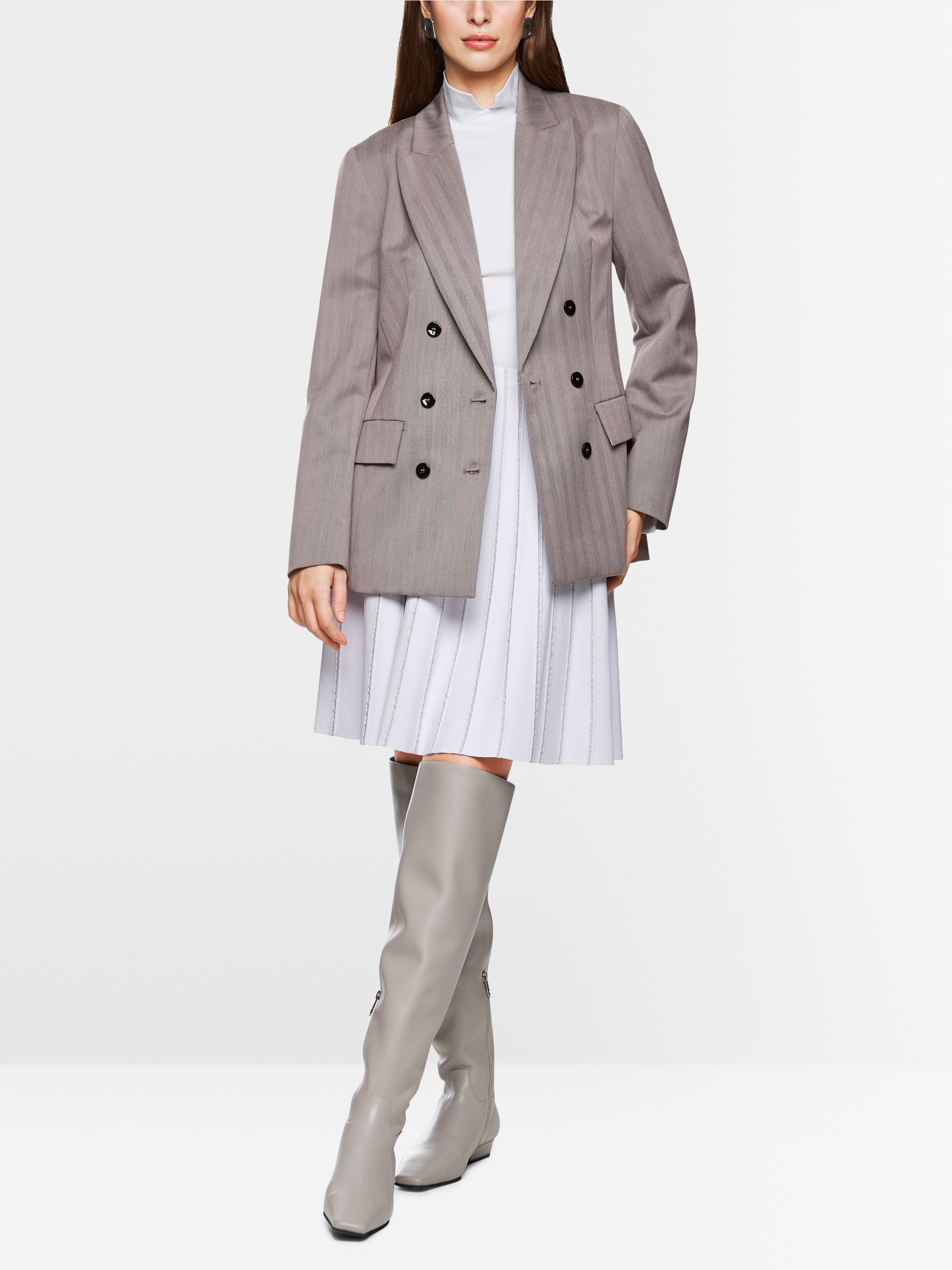 Oversized blazer met visgraatmotief