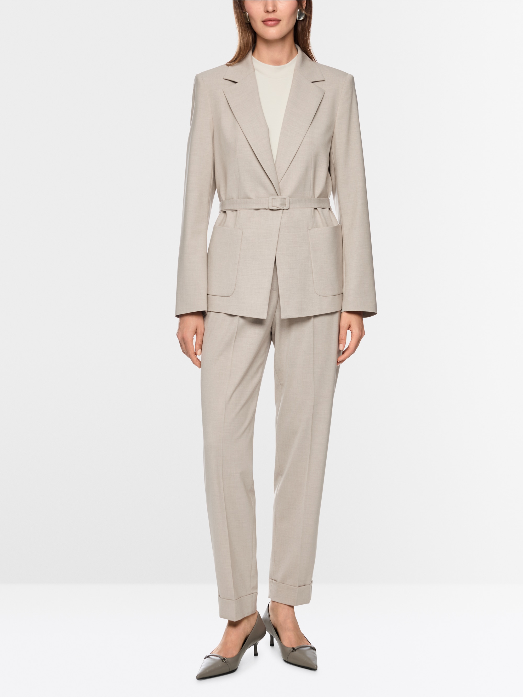 Blazer with tie belt