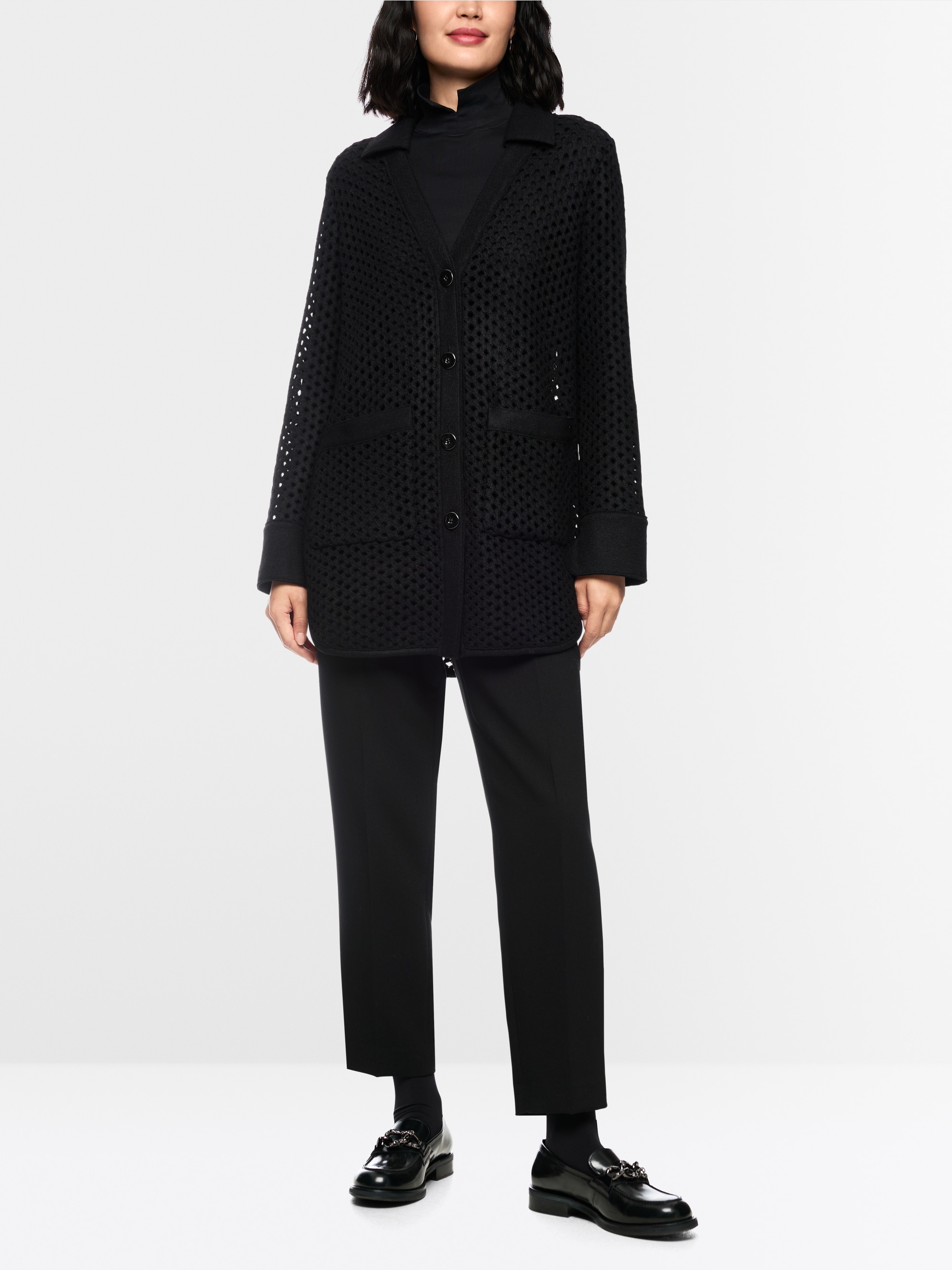 Cardigan met rasterlook, Knitted in Germany