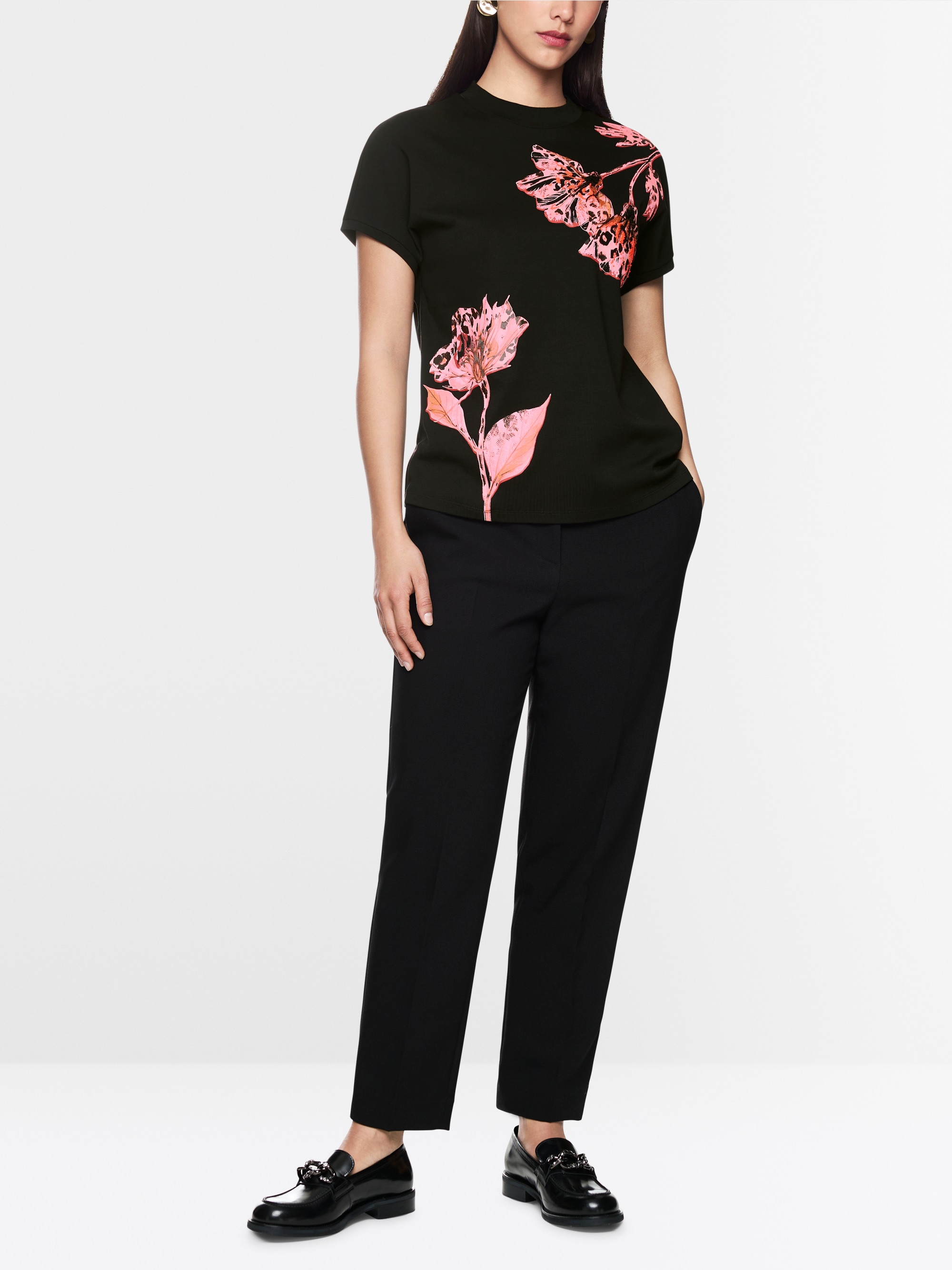 T-shirt floral avec détails perlés