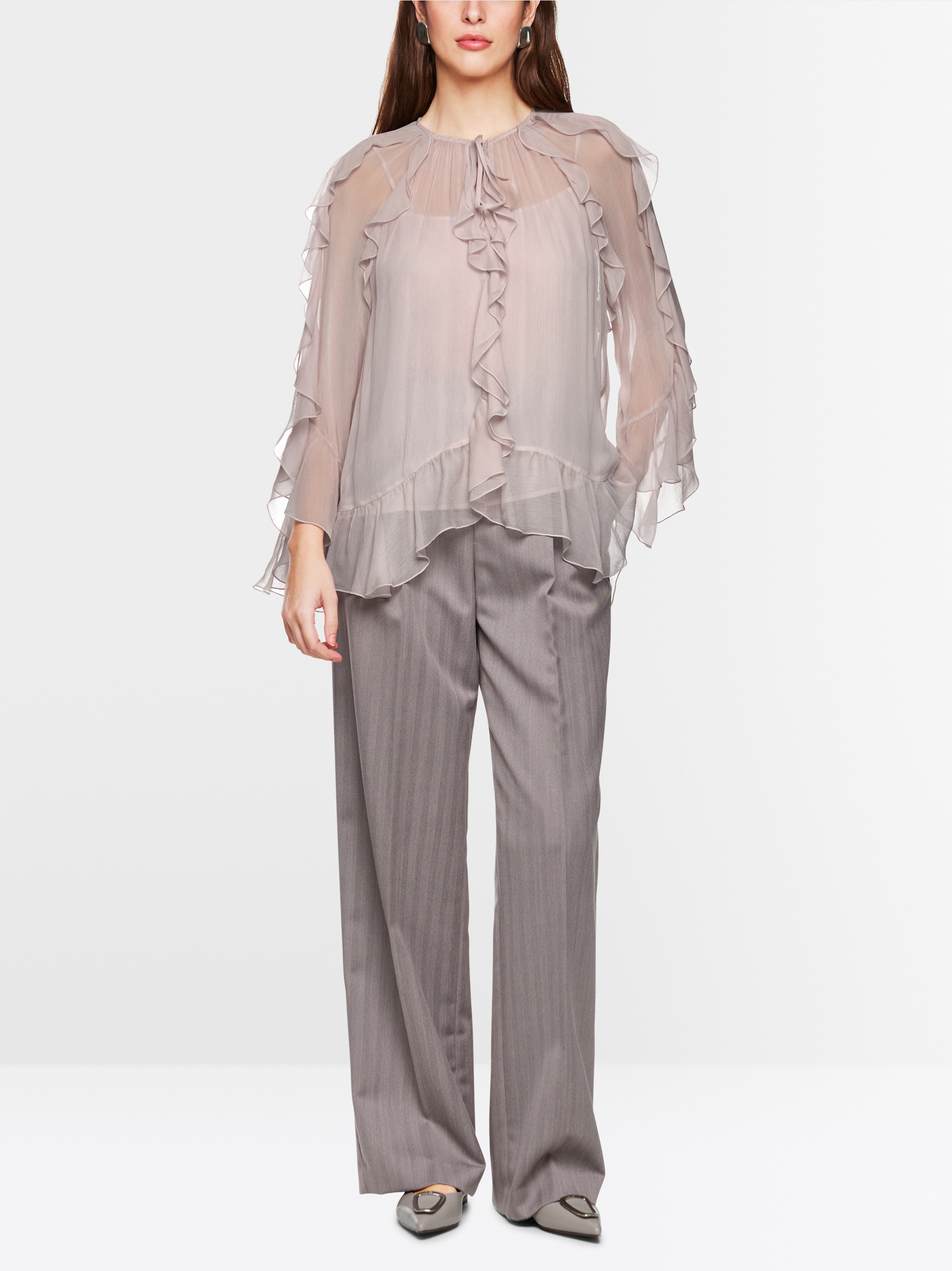 Volant-Bluse im Boho-Stil