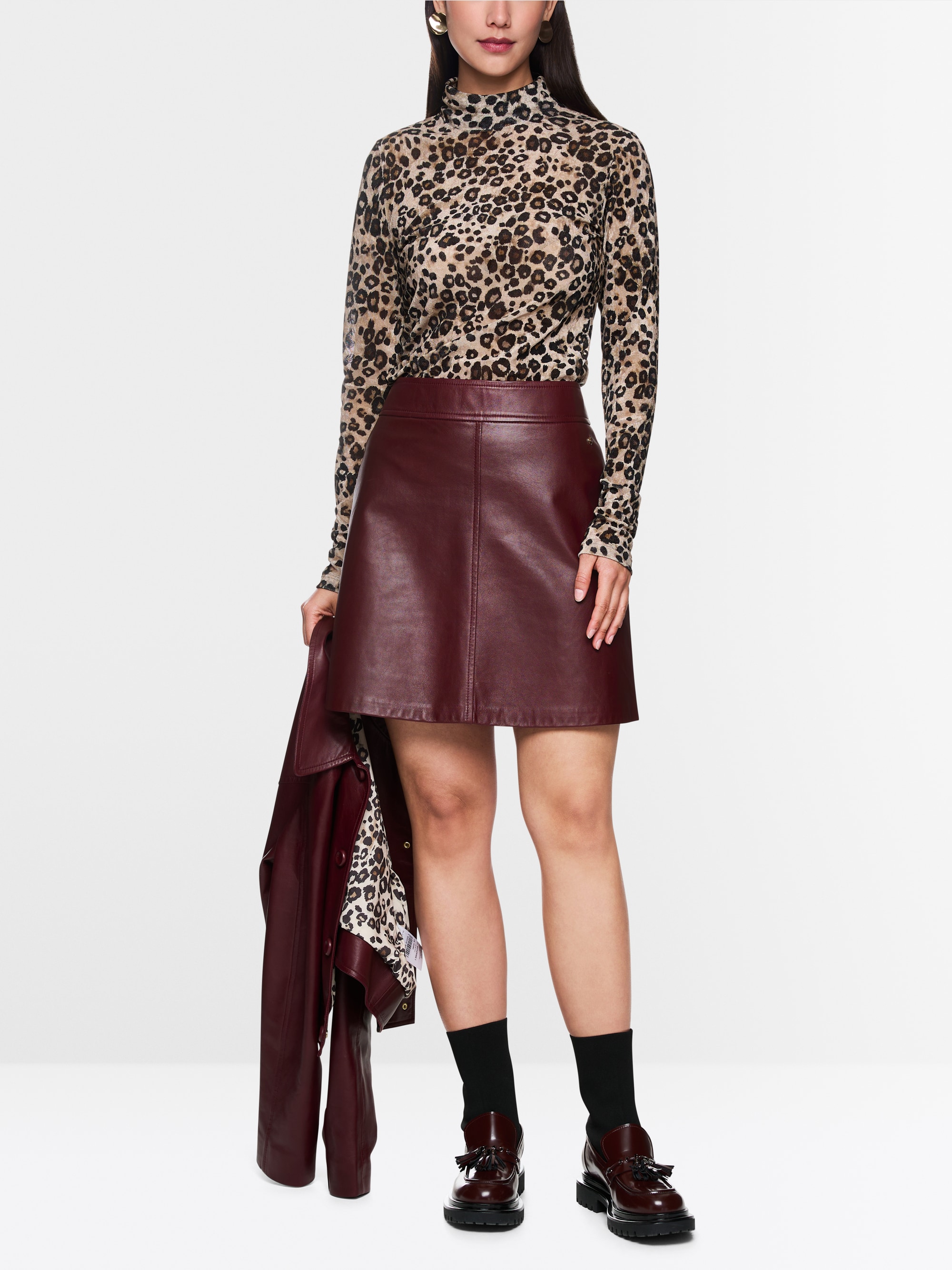 Mini-jupe en cuir