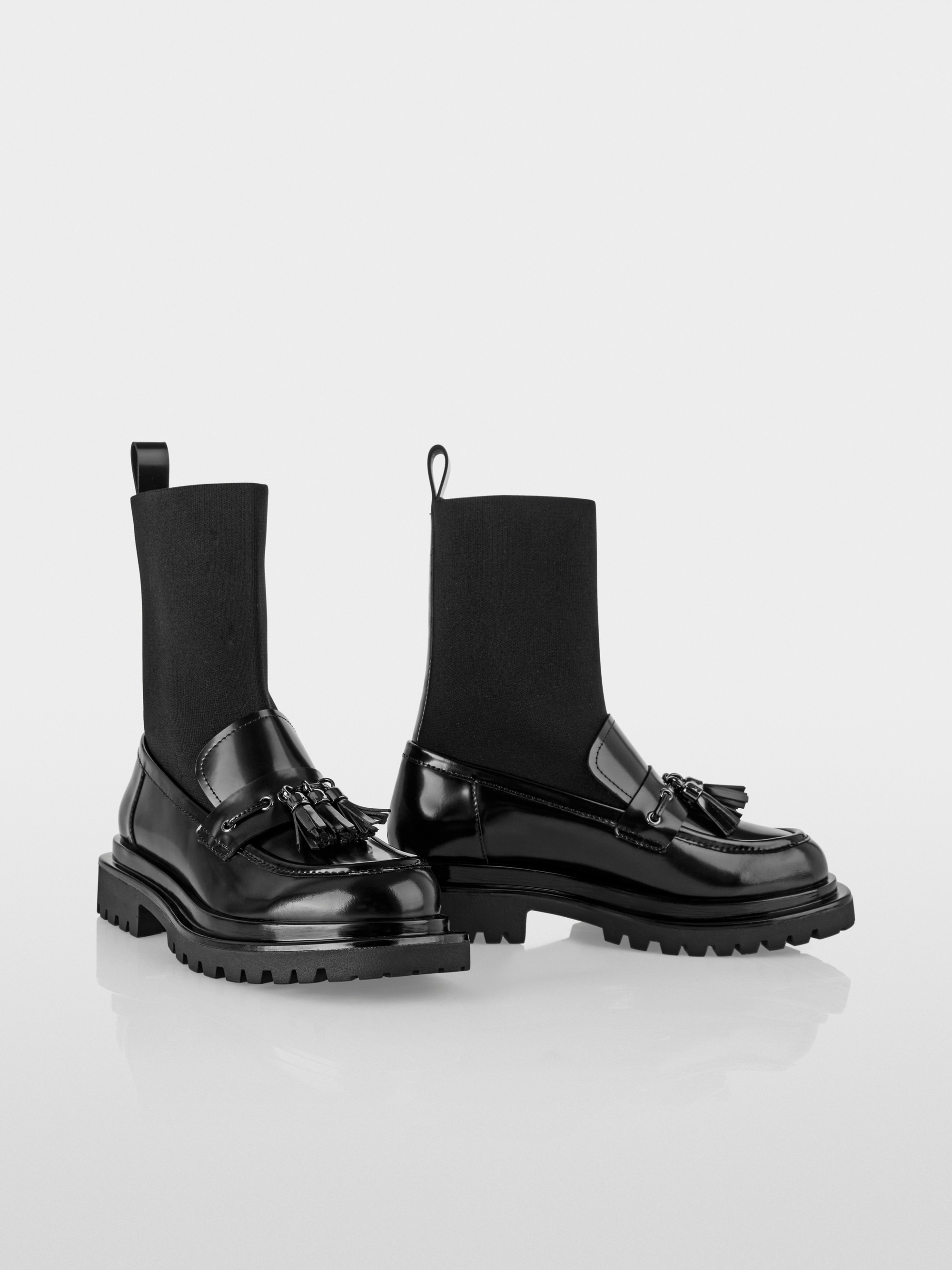 Mocassins à tige tricotée