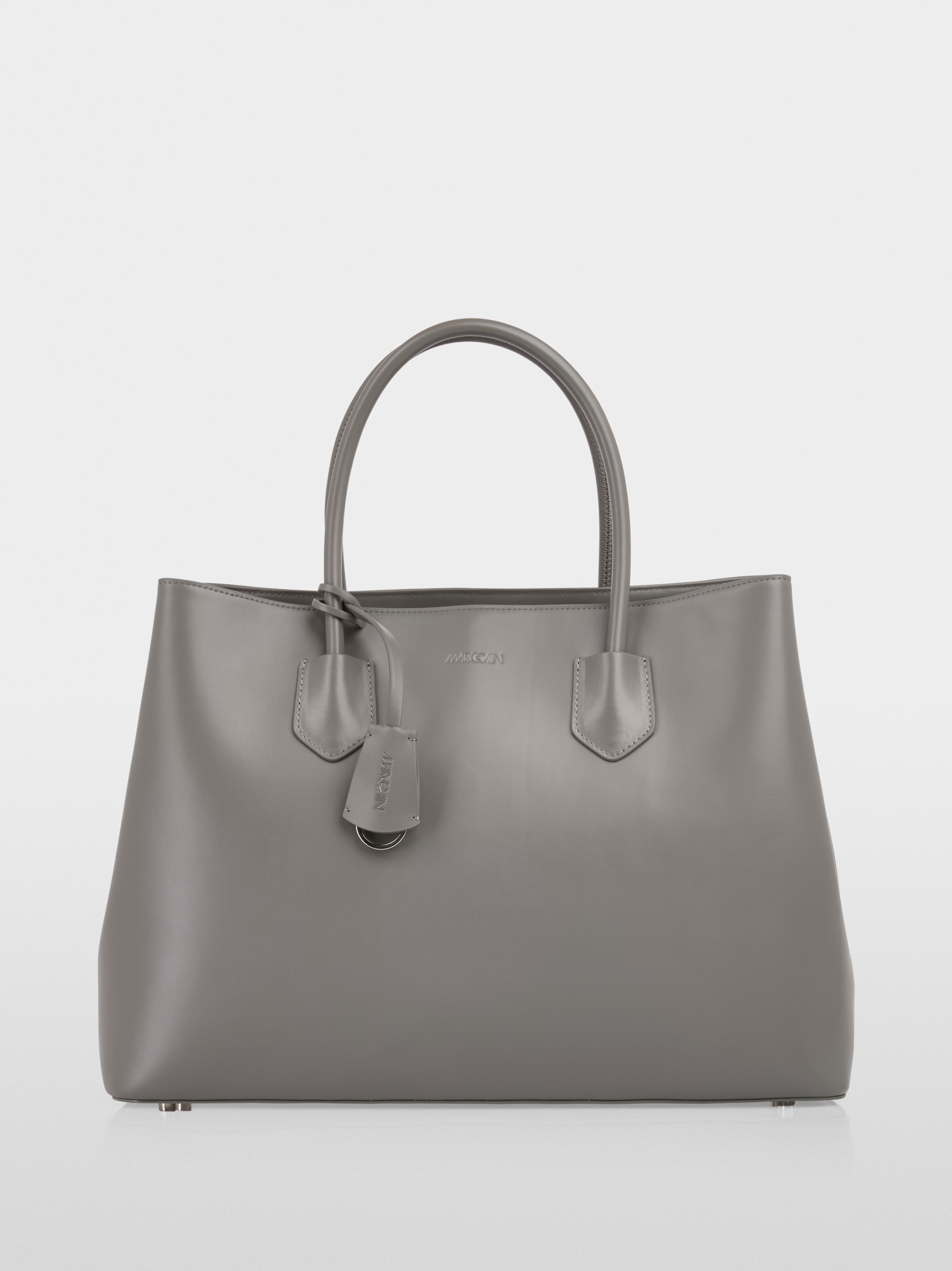 Elegante leren tas met hanger met logo