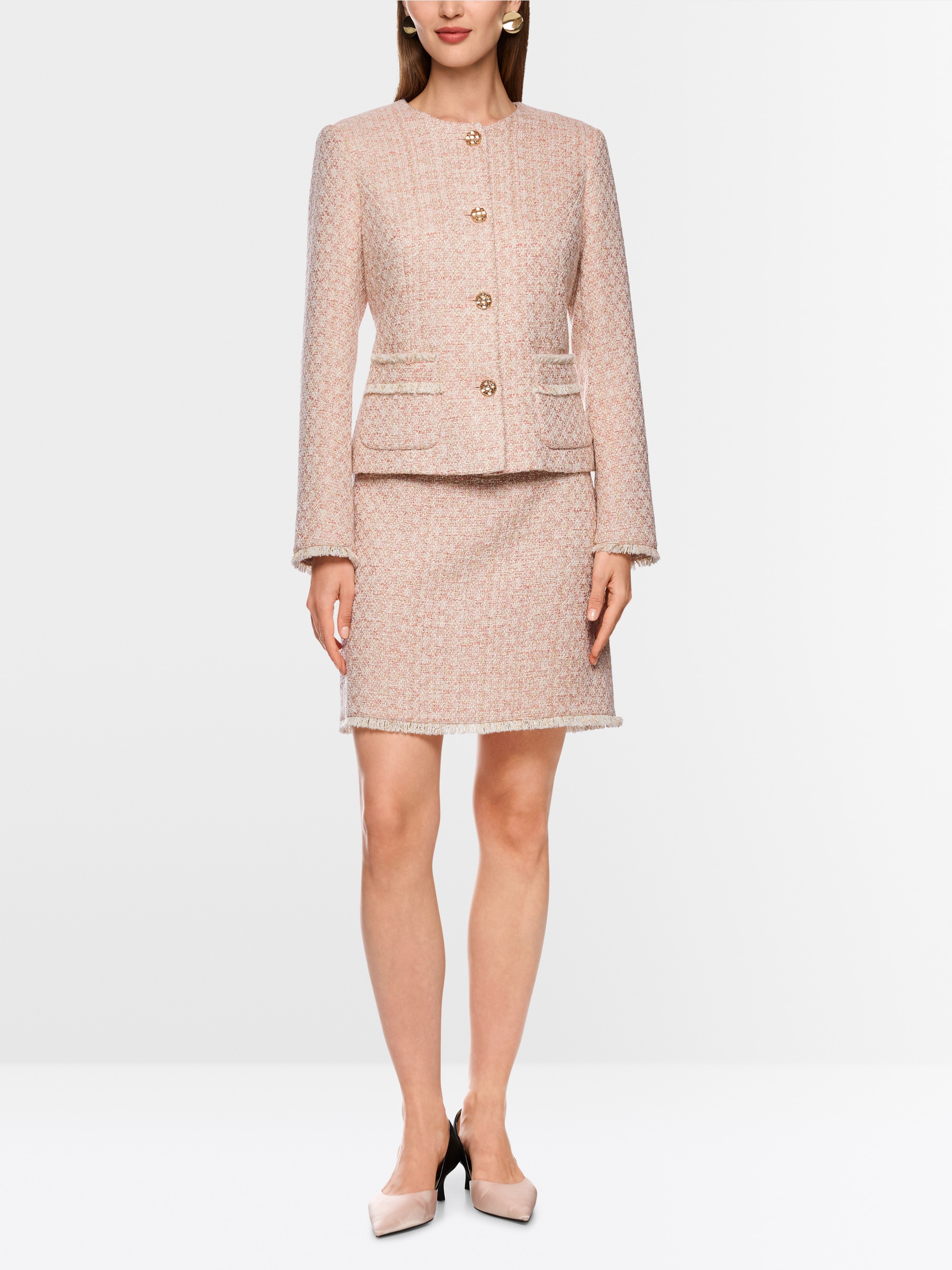 Bouclé rok met franjes