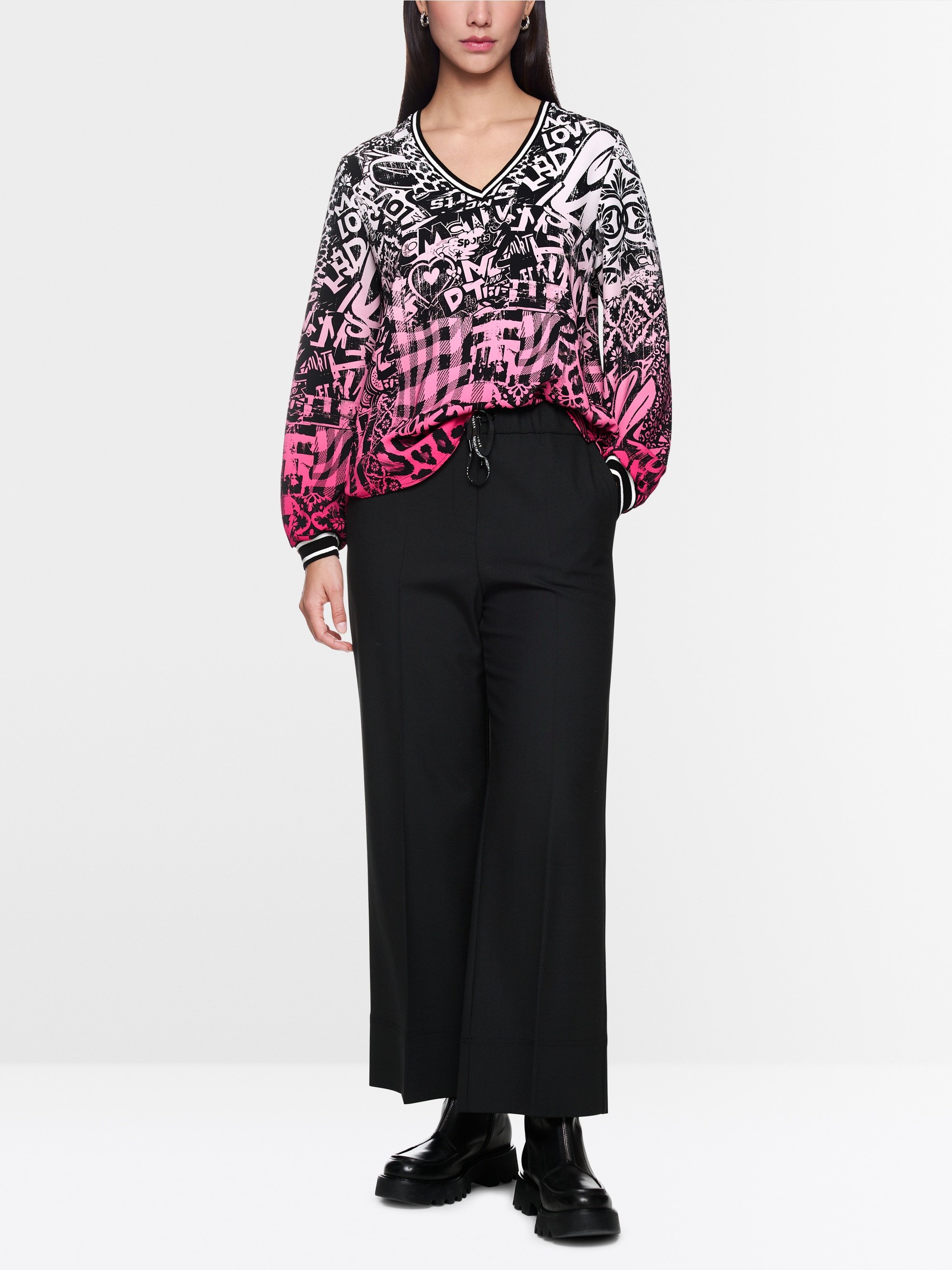 Losvallende blouse met print