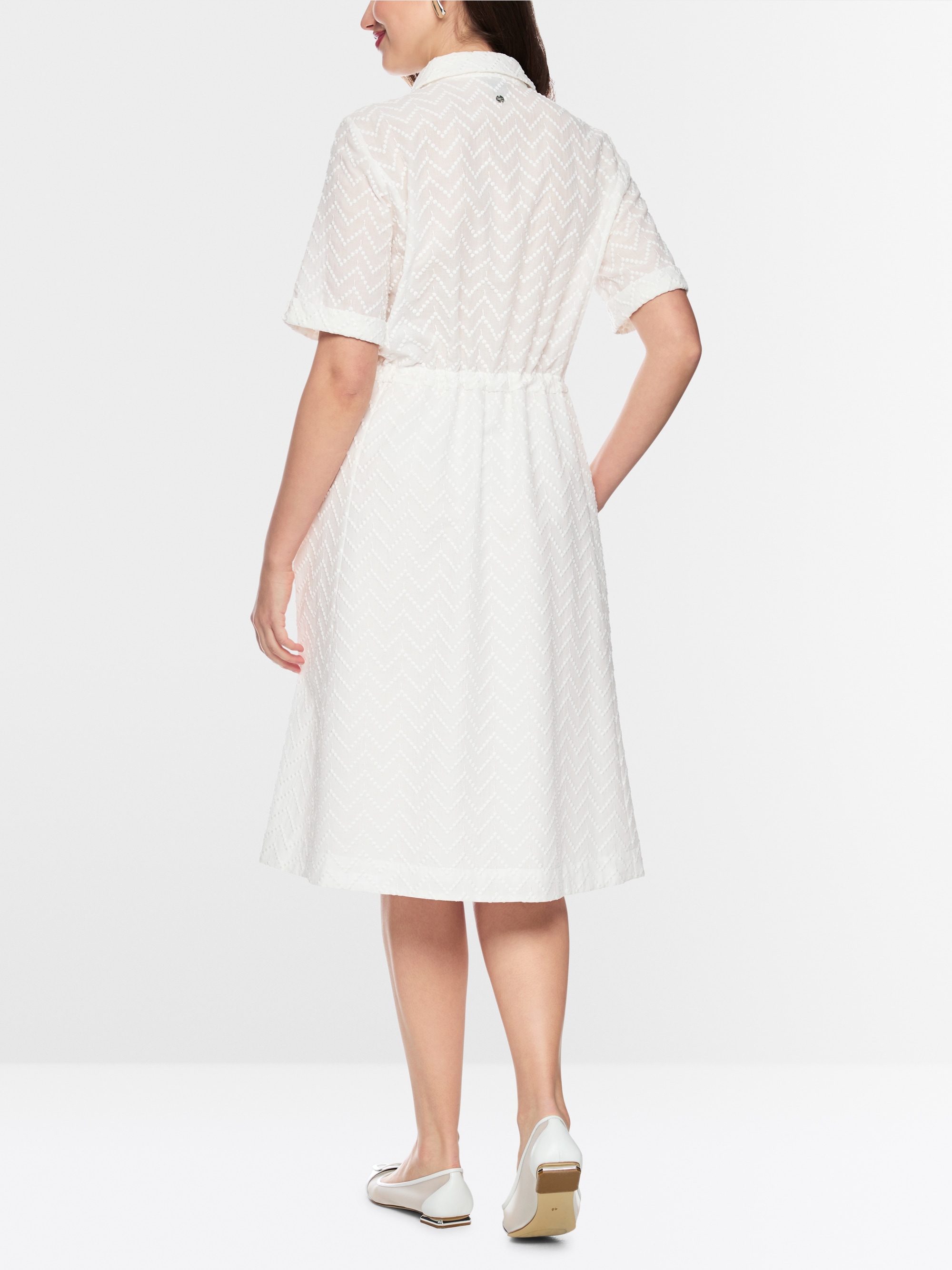 Calf-length dress with drawstring