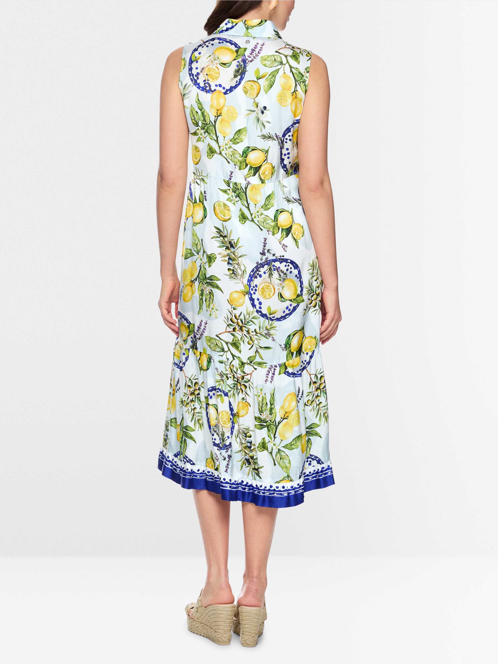 Lemon and olive print viscose dress